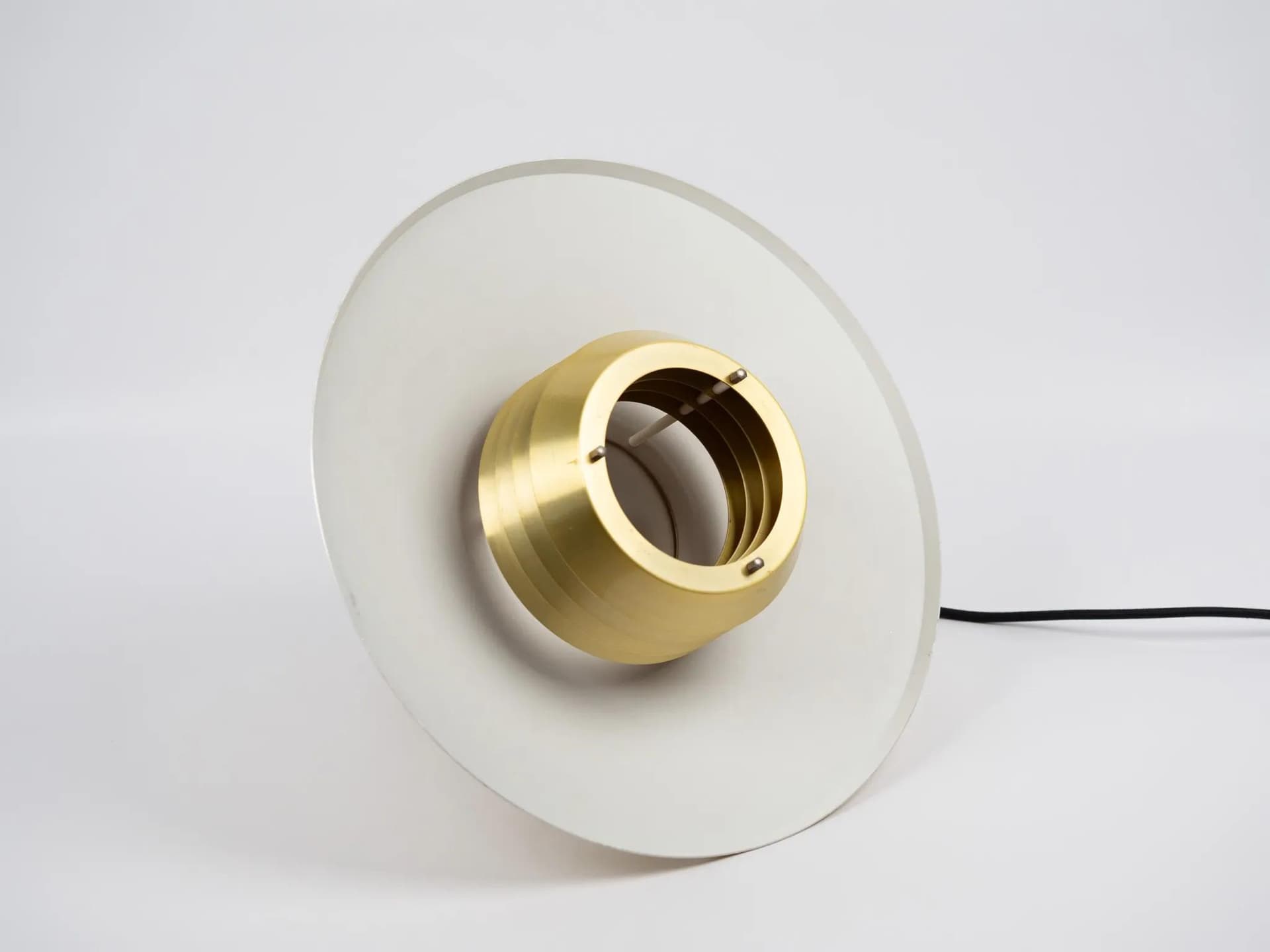 Golden Aluminum Pendant Lamp, Denmark, 1960s - 20570