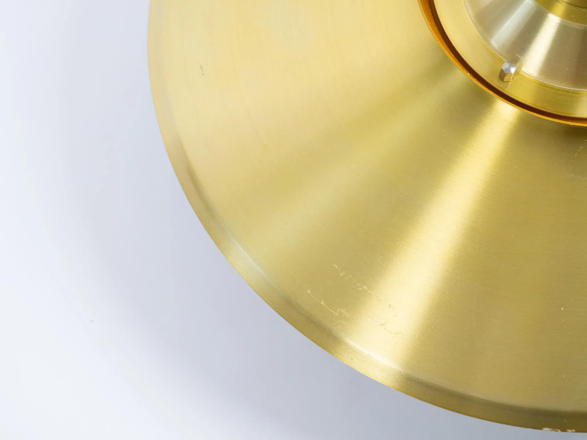 Golden Aluminum Pendant Lamp, Denmark, 1960s - 20568