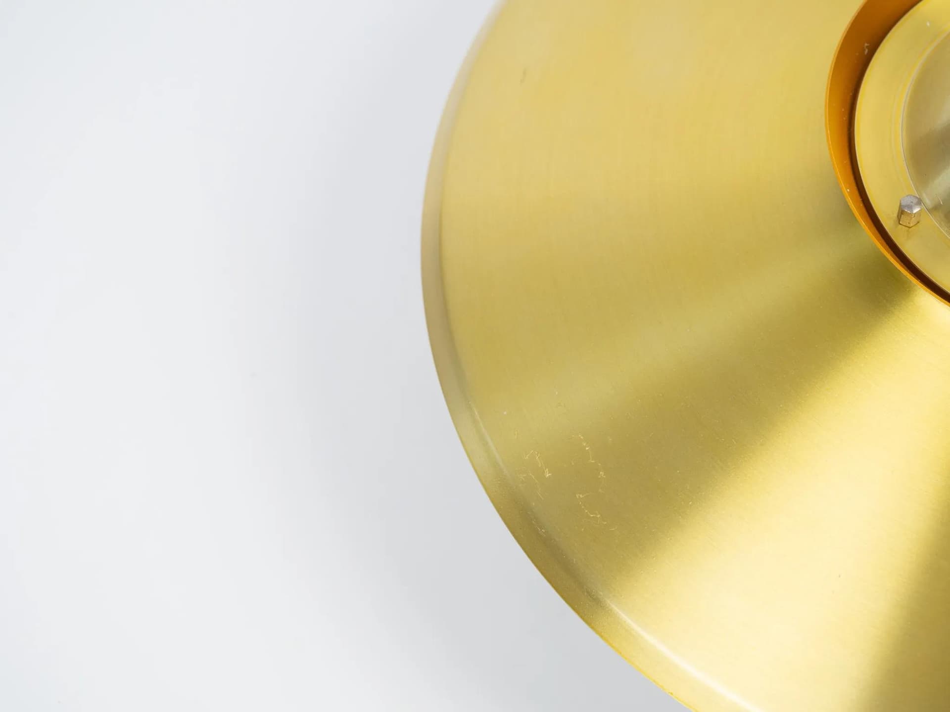 Golden Aluminum Pendant Lamp, Denmark, 1960s - 20569