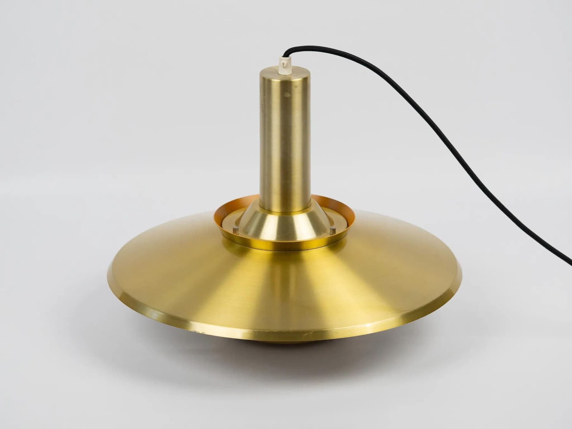 Golden Aluminum Pendant Lamp, Denmark, 1960s - 20566