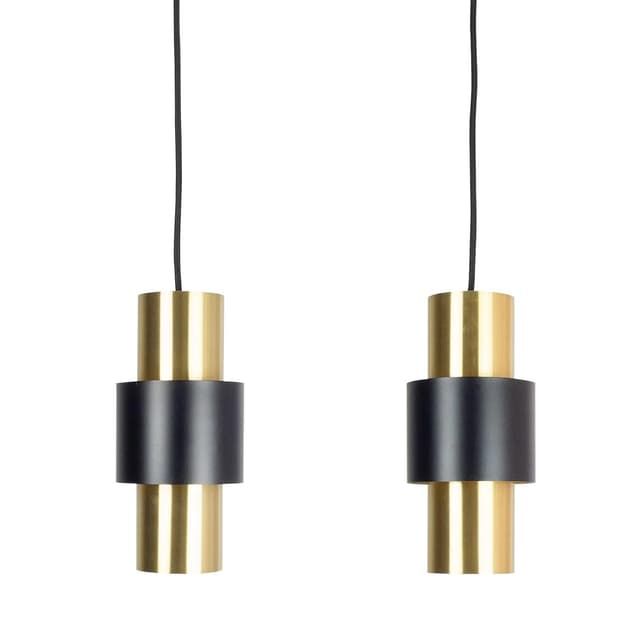 Czarno-złote lampy wiszące Etna, proj. J. Hammerborg dla Fog & Mørup, Dania, lata 60. - WYMIARY