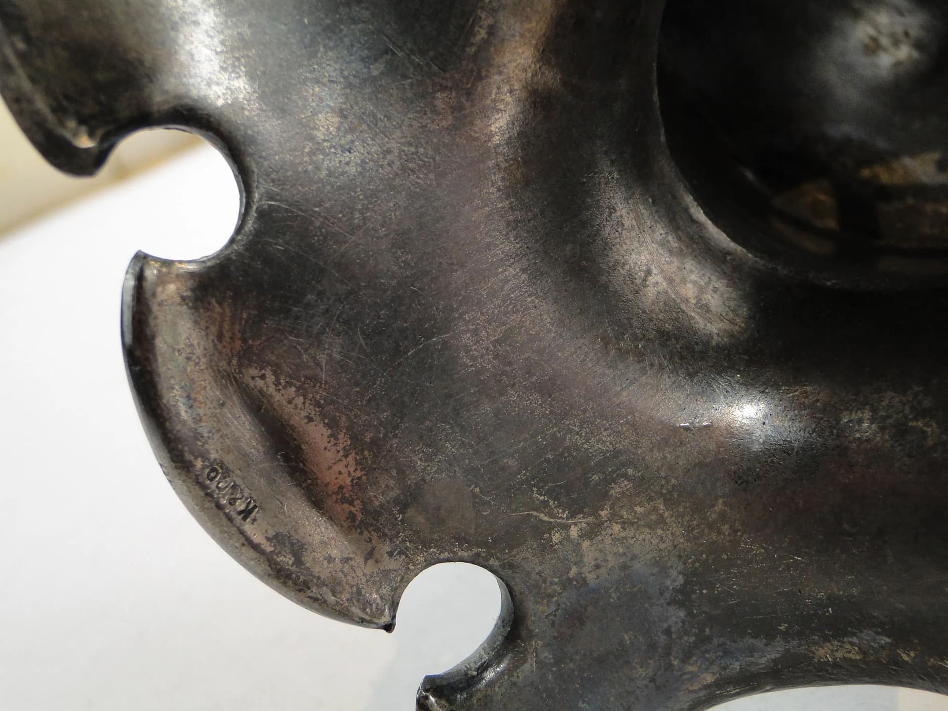 Fruit Knife Set Knight’s Helmet, grey pewter brass, Albrecht Kohler, Austria, early 20th c. - 20968