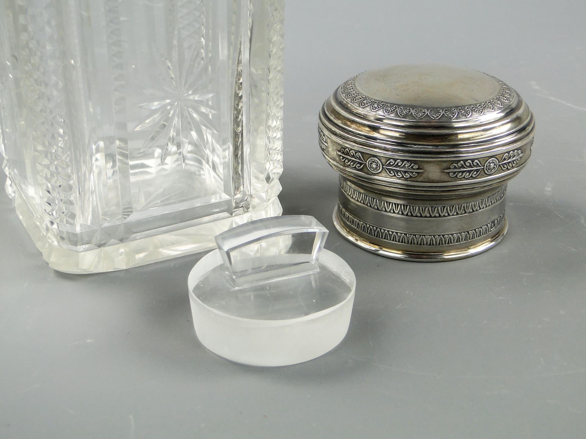 Herbatnica, kryształ transparentny, srebro, Francja, początek XX w. - 2184