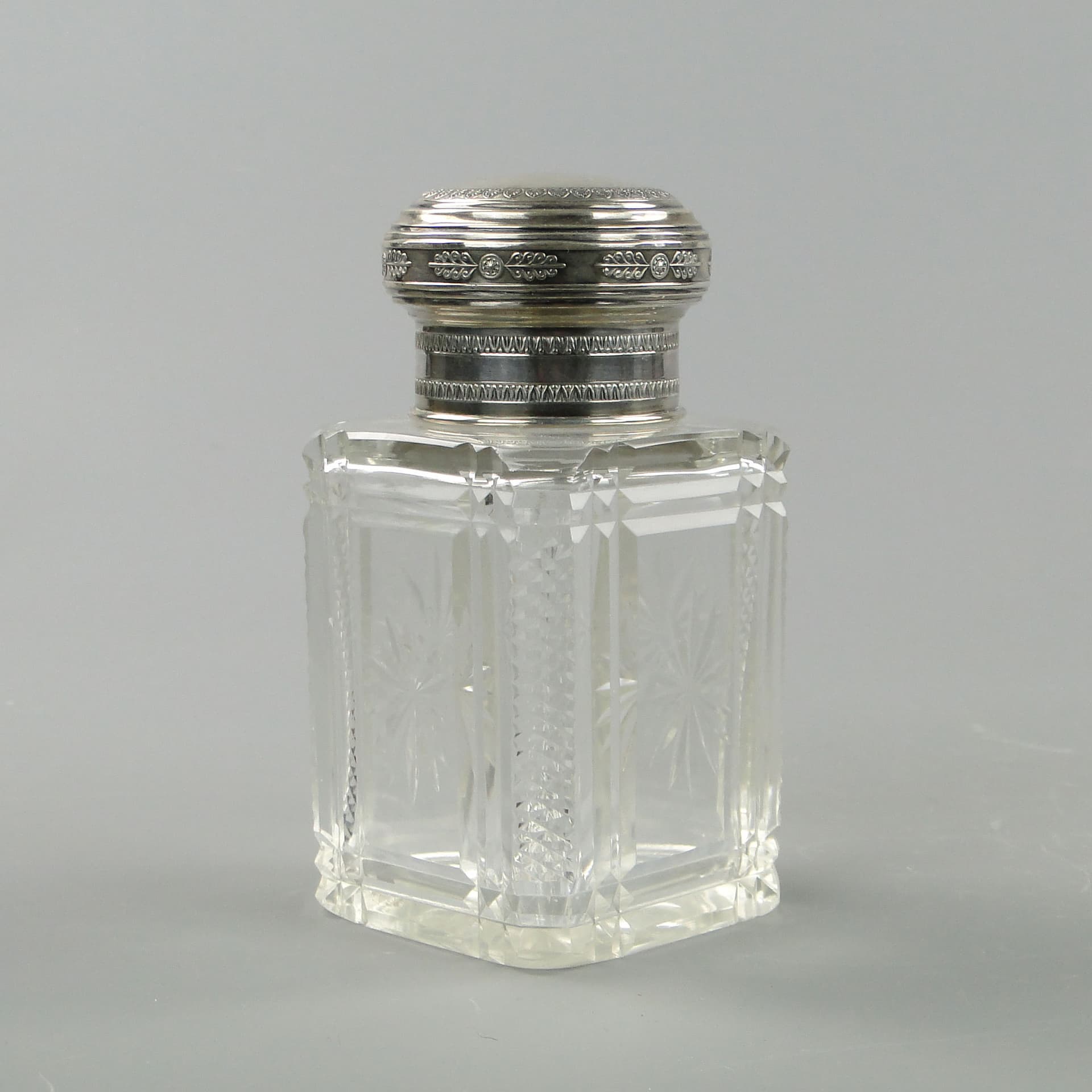 Herbatnica, kryształ transparentny, srebro, Francja, początek XX w. - 2179