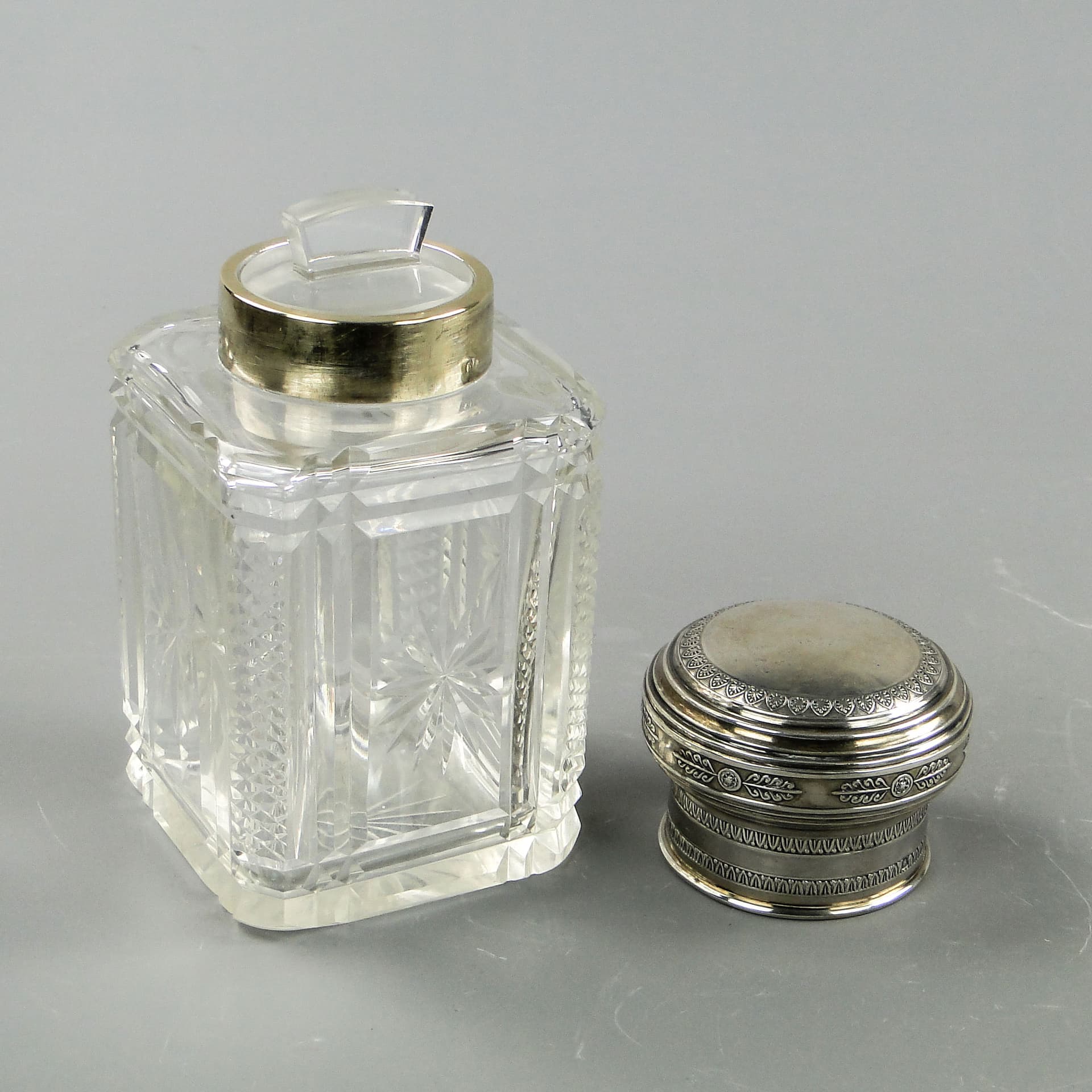 Herbatnica, kryształ transparentny, srebro, Francja, początek XX w. - 2183