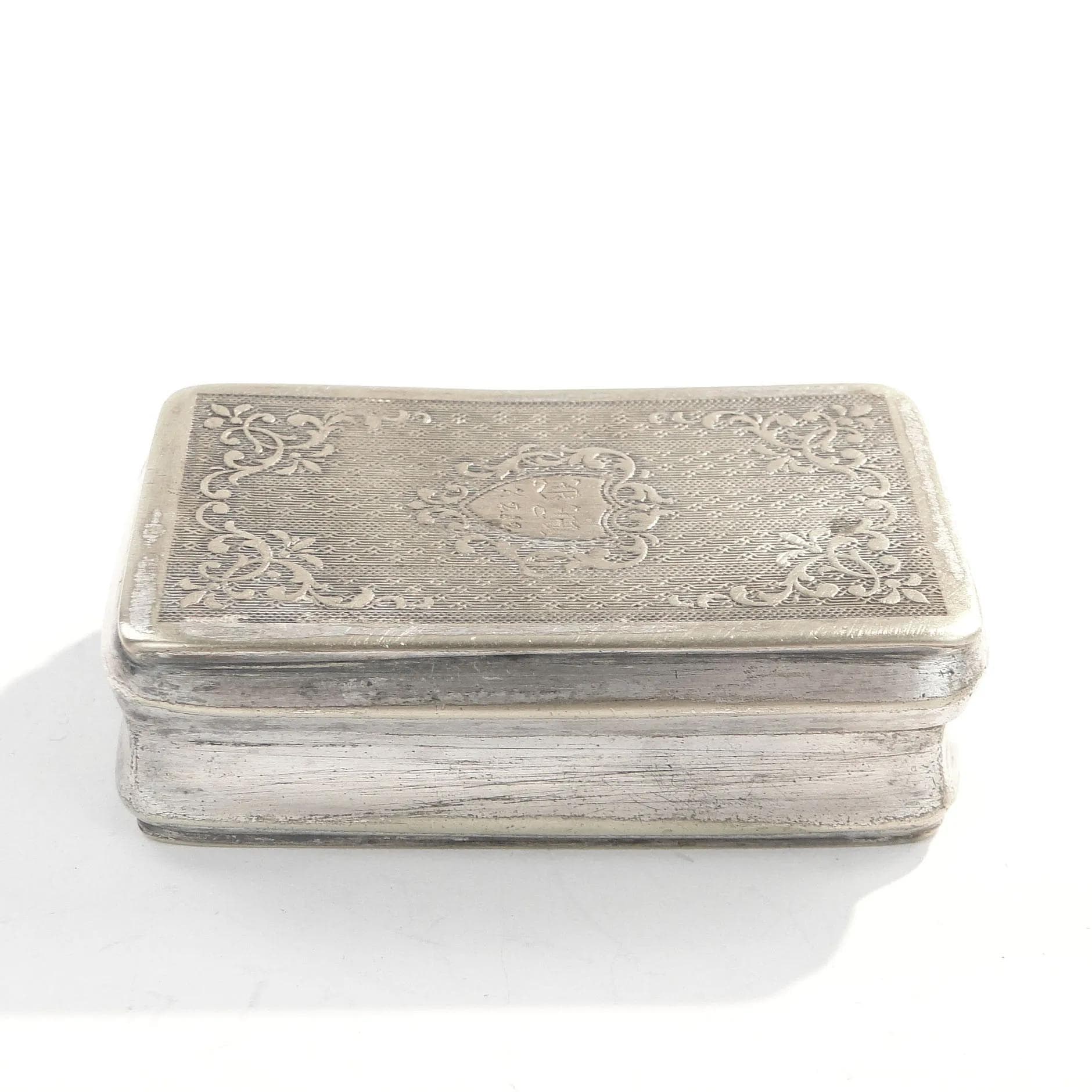 Tabakiera giloszowana, srebro, mosiądz, Austria, XIX wiek - 20932