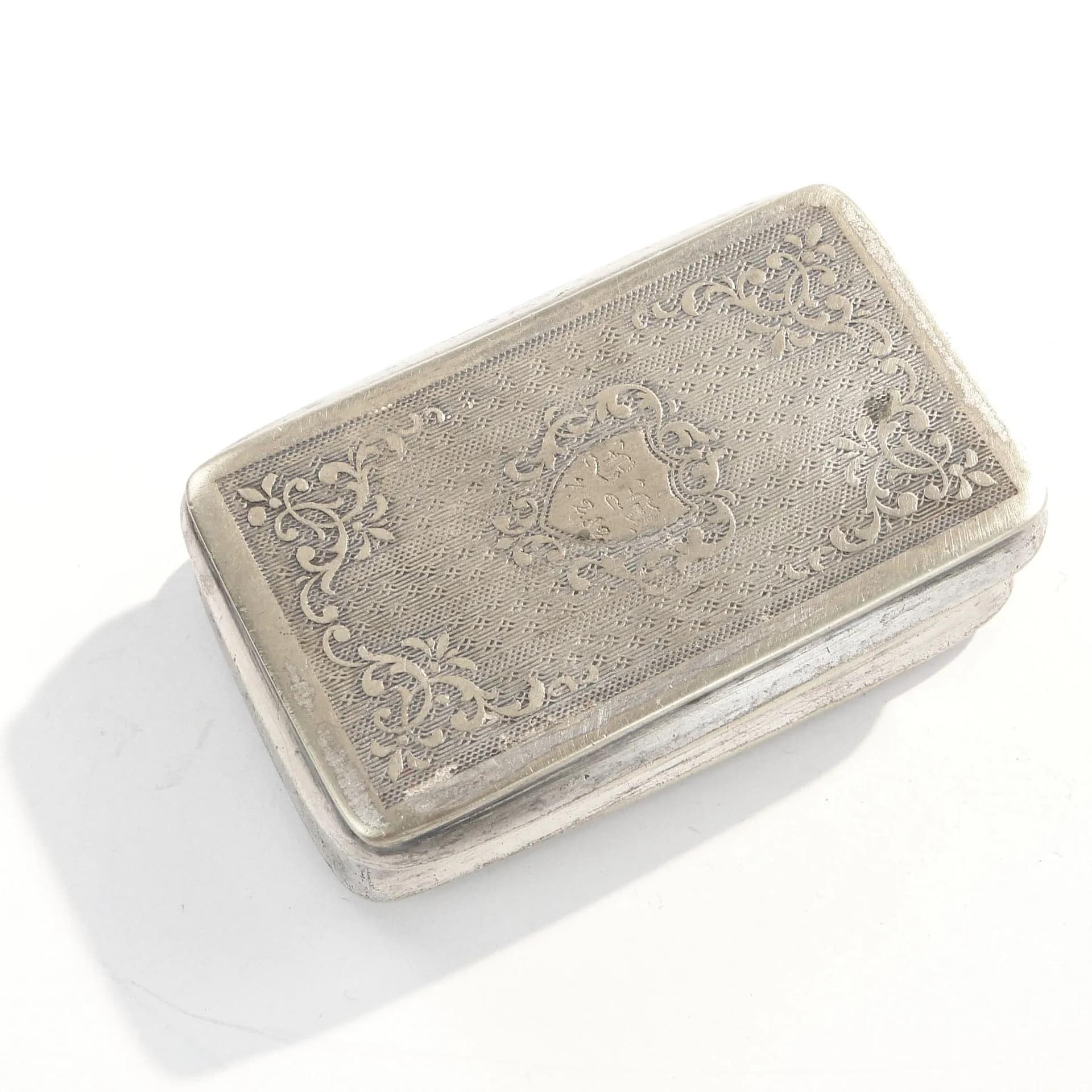 Tabakiera giloszowana, srebro, mosiądz, Austria, XIX wiek - 20934