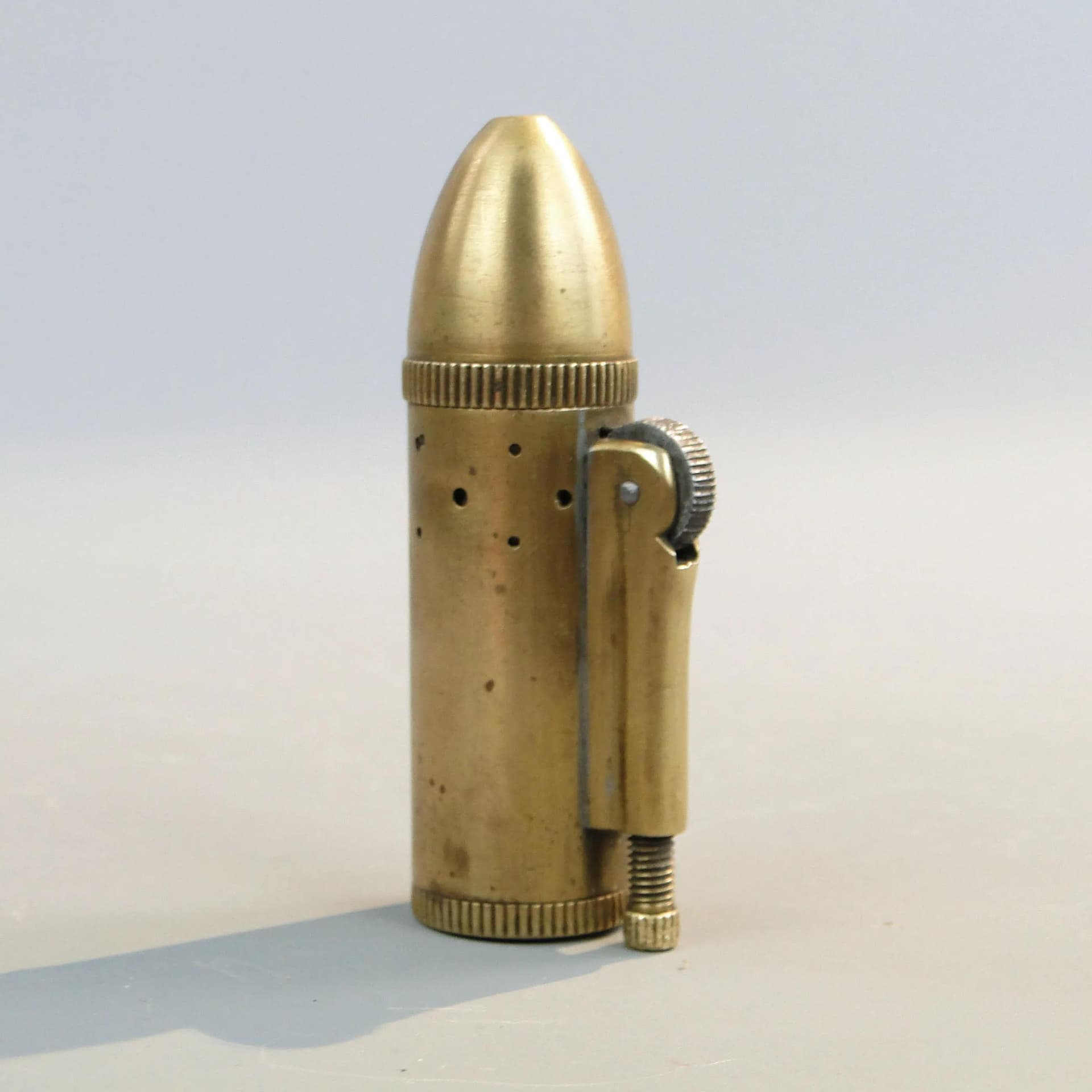 Zapalniczka benzynowa, złocisty brąz, brąz, industrialna, początek XX w. - 21124