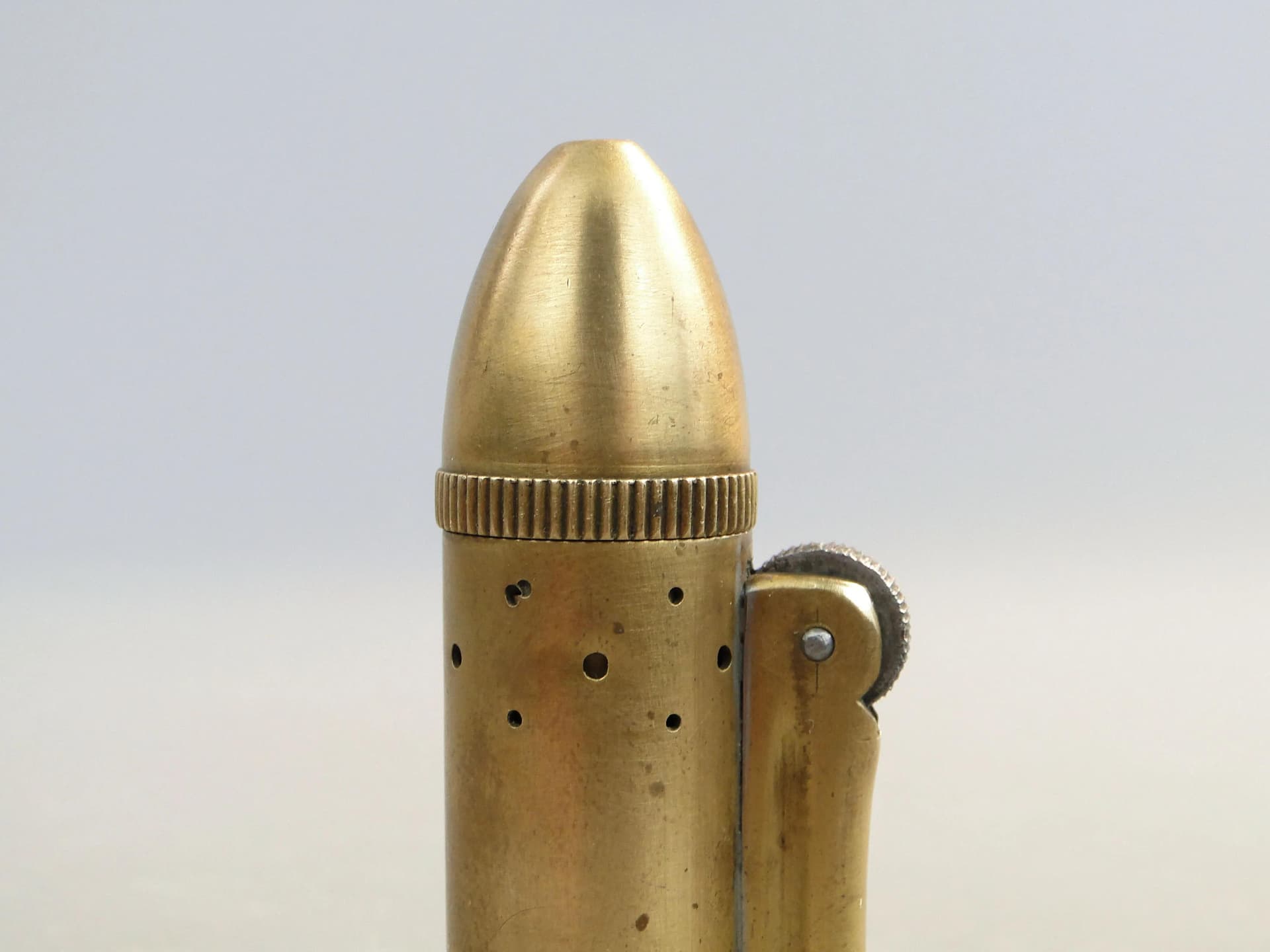 Zapalniczka benzynowa, złocisty brąz, brąz, industrialna, początek XX w. - 21125