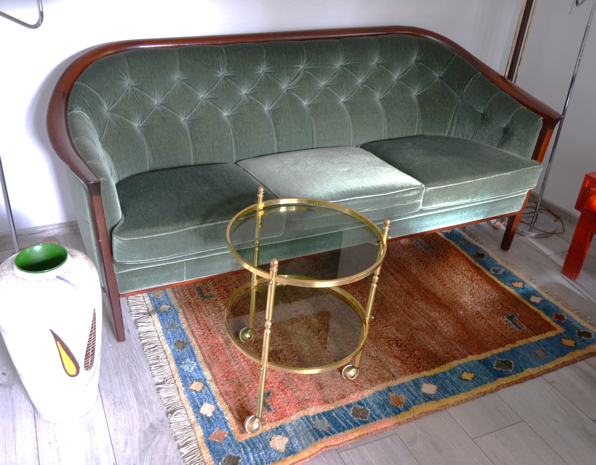 Wózek barowy, złoty, mosiądz, Europa Zachodnia, lata 60. - 79252