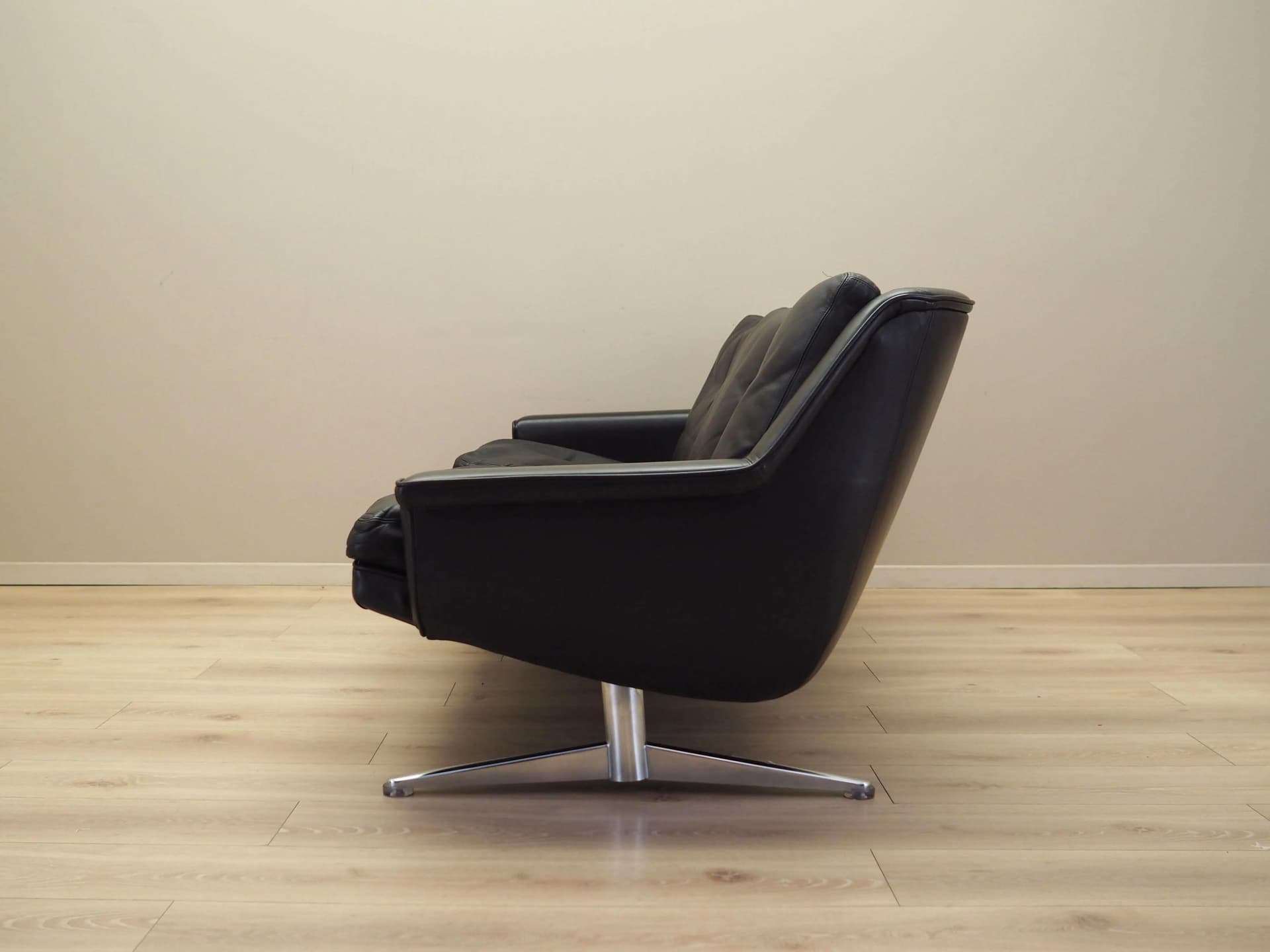 Sofa, skóra naturalna brązowy ciemny, proj. W. Langenfeld, Dania, lata 70. - 20990