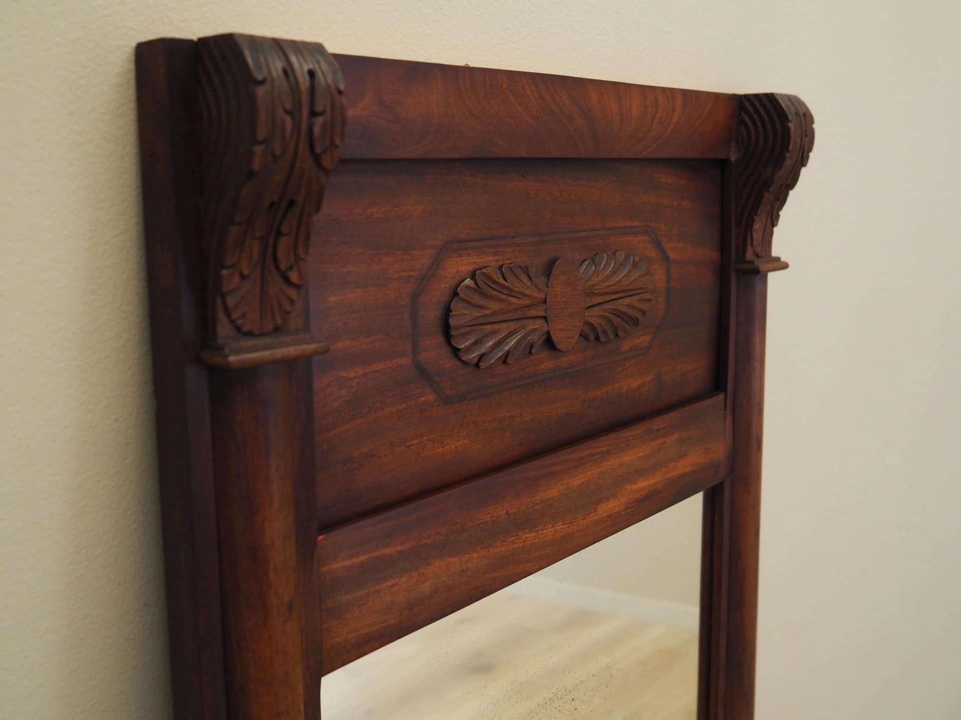 Lustro ścienne, drewno brązowy ciemny, Dania, lata 70. - 21169