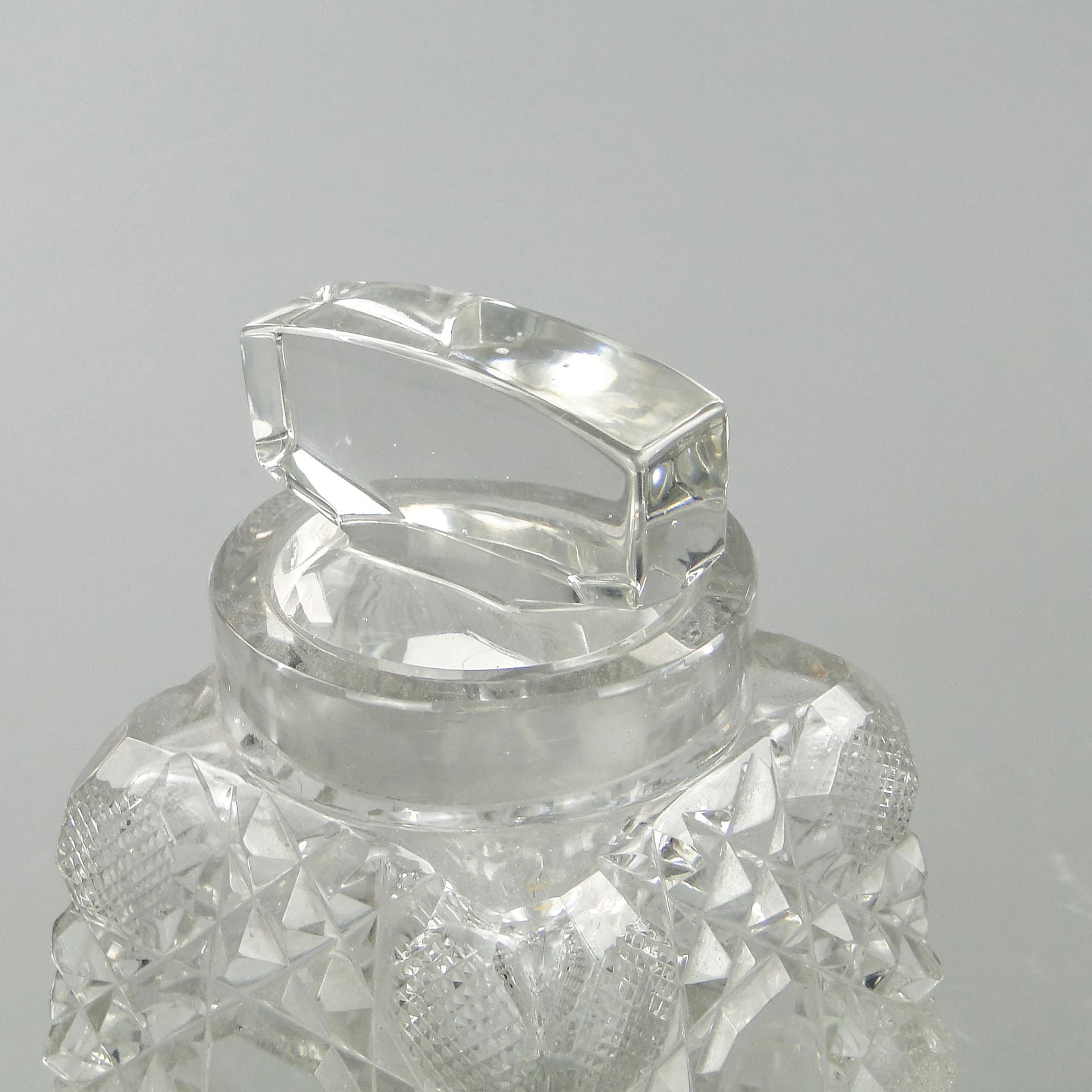 Herbatnica, Art Nouveau, kryształ transparentny, Francja, początek XX w. - 2224