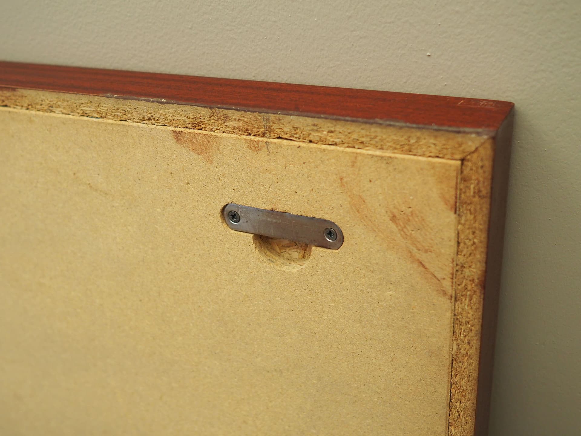 Rectangular mirror, graphite glass, dark brown mahogany, Denmark, 1970s - 67441