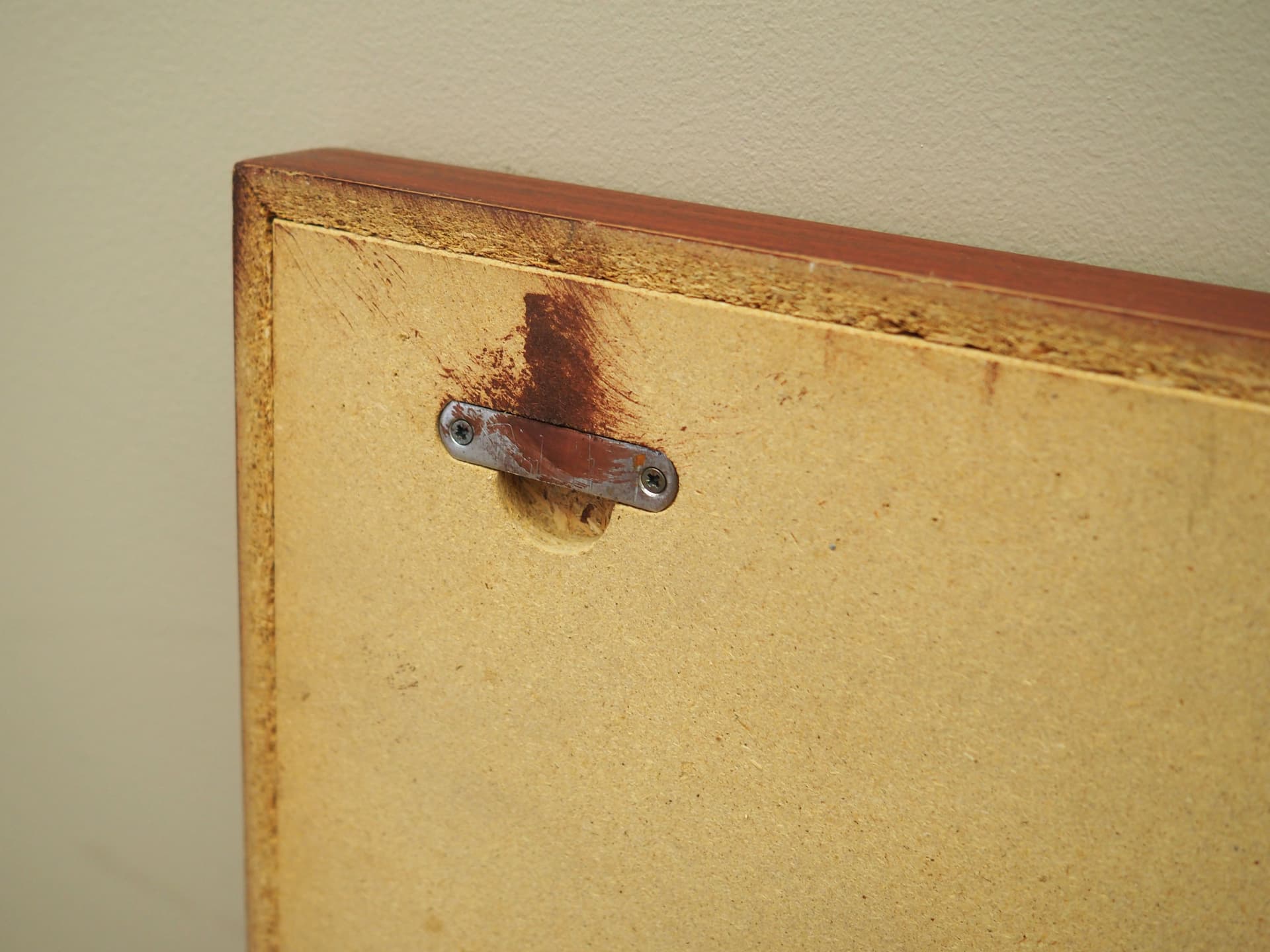 Rectangular mirror, graphite glass, dark brown mahogany, Denmark, 1970s - 67442