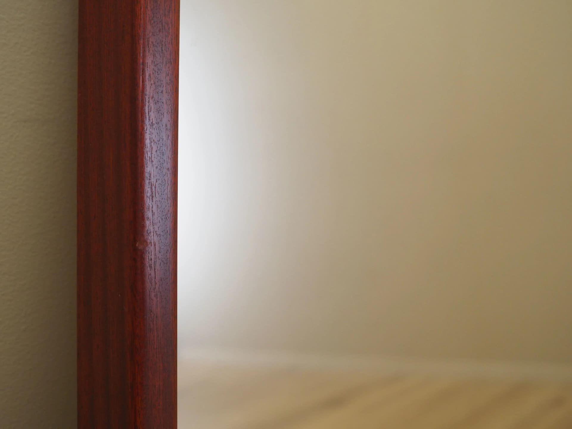 Rectangular mirror, graphite glass, dark brown mahogany, Denmark, 1970s - 21237