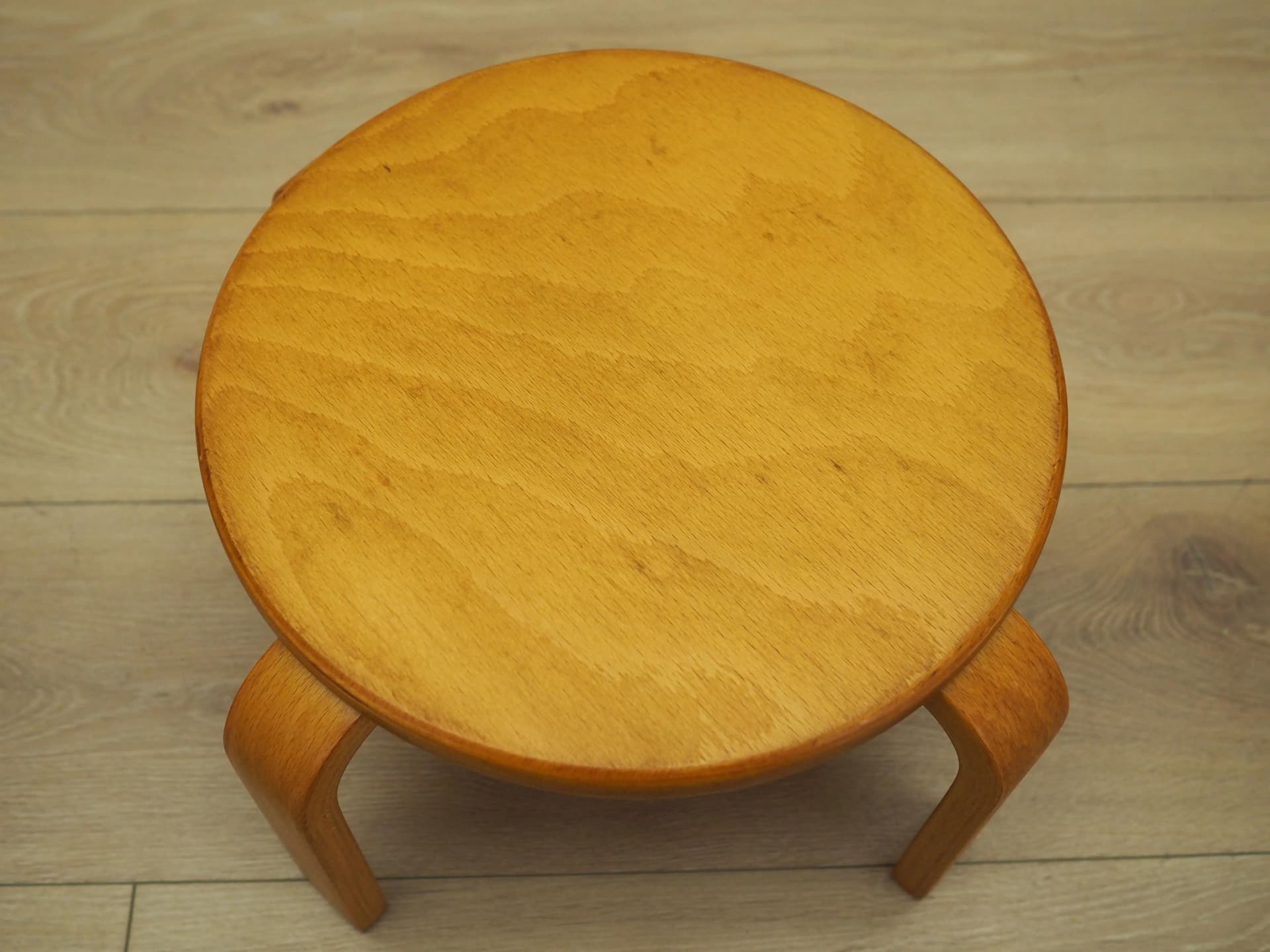 Set of Three Plant Stands, yellow, plywood, Denmark, 1970s - 21187