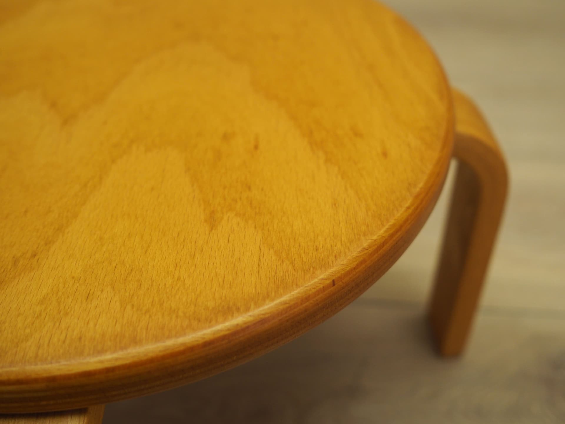 Set of Three Plant Stands, yellow, plywood, Denmark, 1970s - 67419