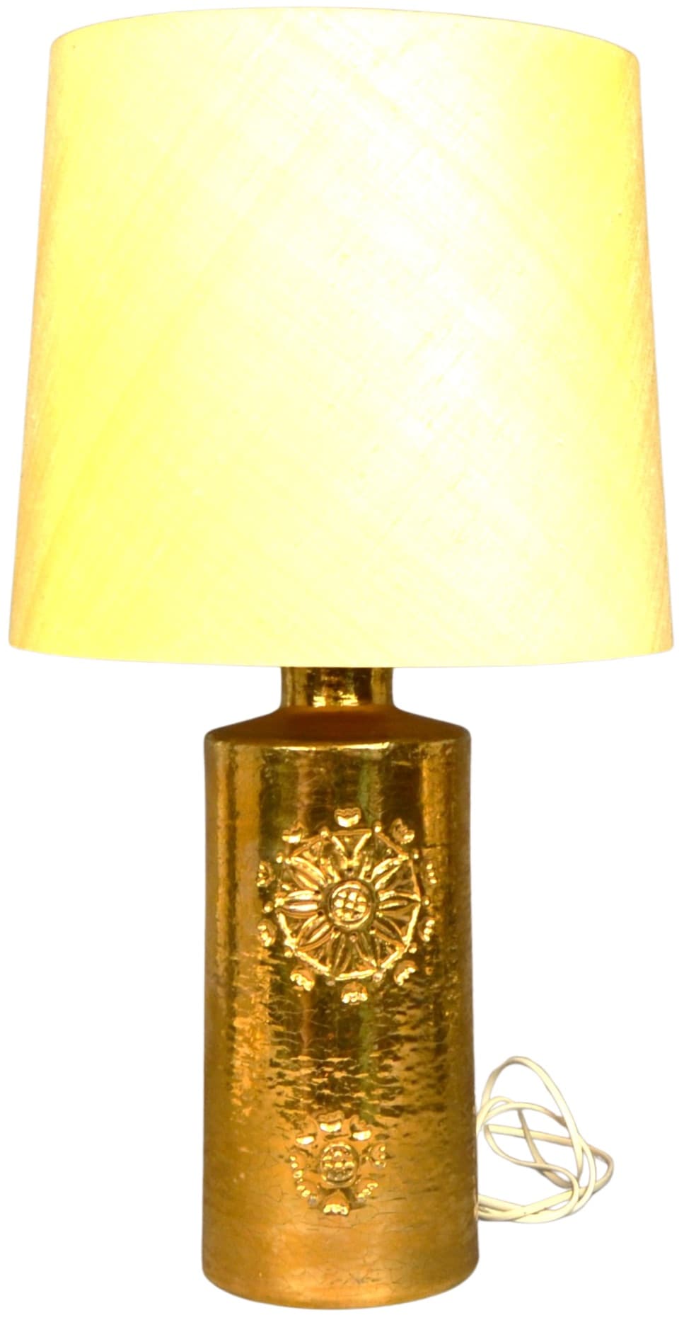 Table lamp, golden ceramic, by A. Londi, Bitossi, Italy, 1970s.