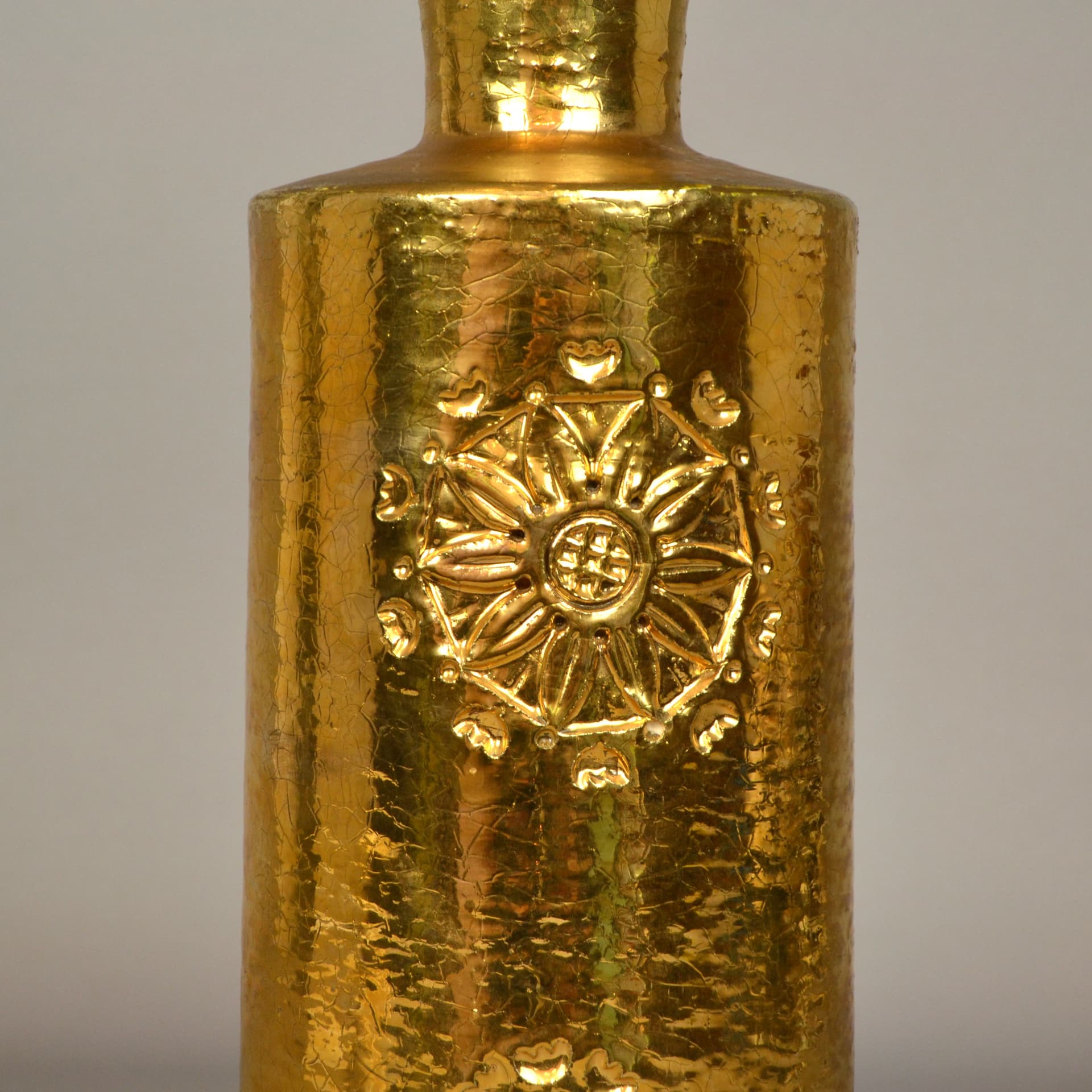 Table lamp, golden ceramic, by A. Londi, Bitossi, Italy, 1970s. - 116