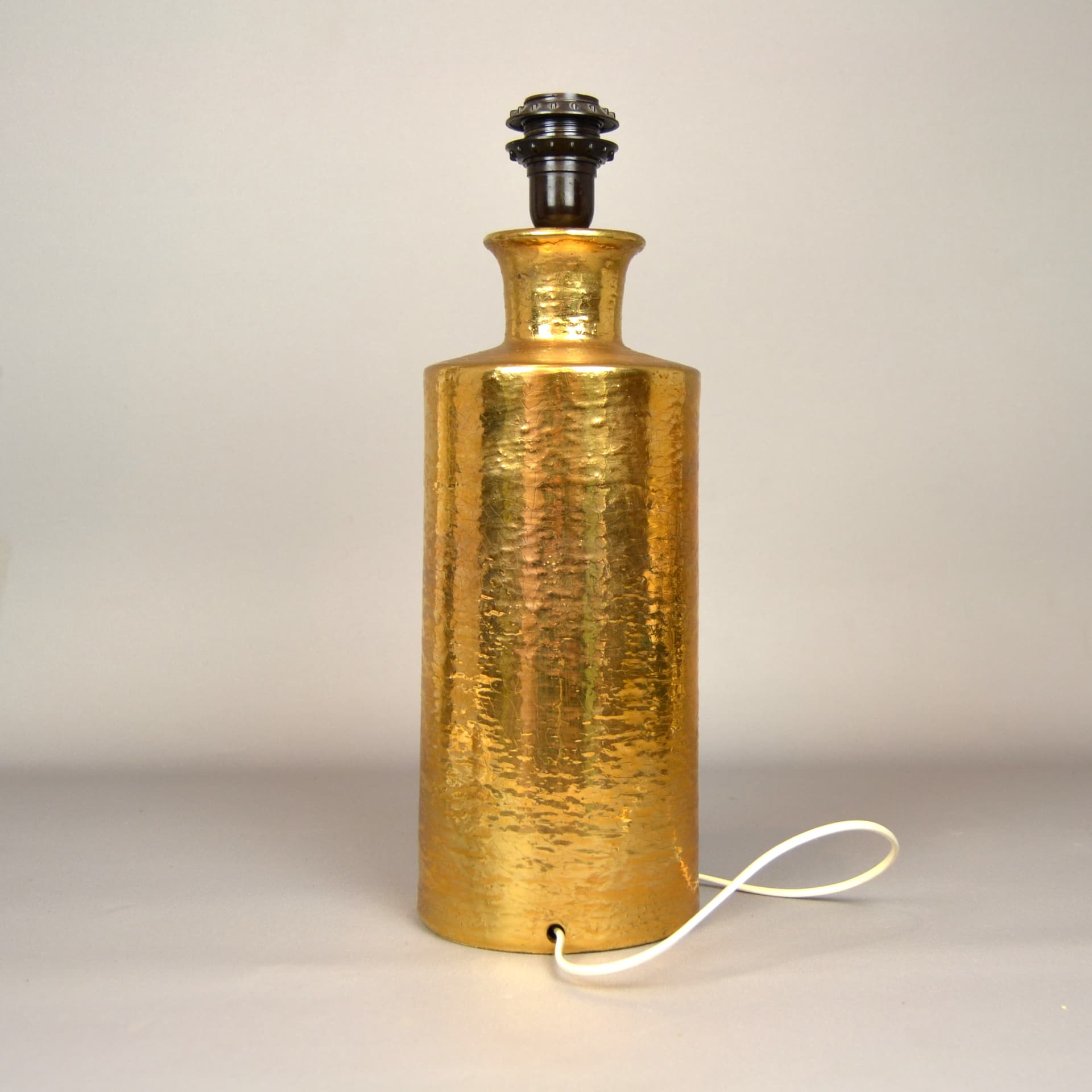 Table lamp, golden ceramic, by A. Londi, Bitossi, Italy, 1970s. - 113