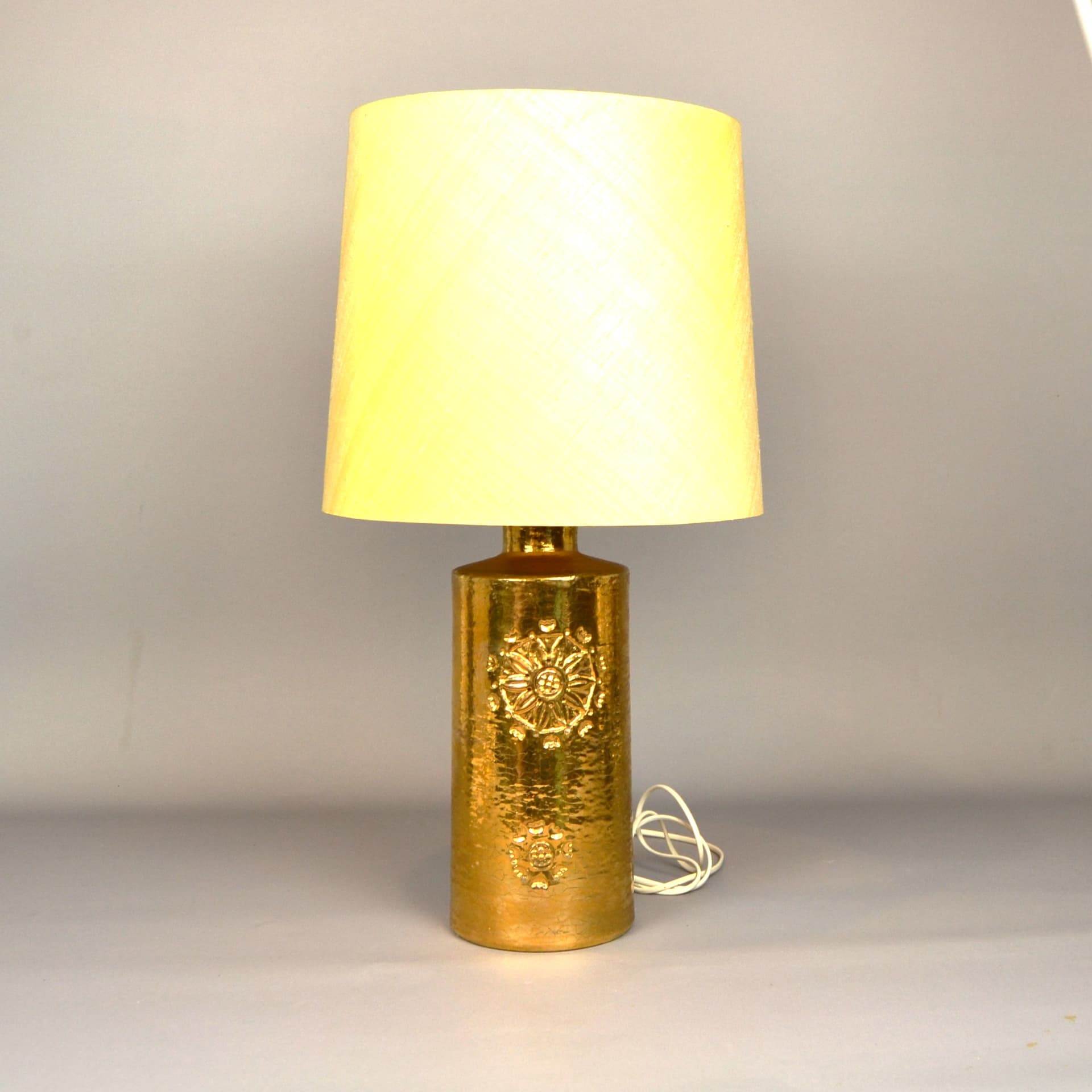 Table lamp, golden ceramic, by A. Londi, Bitossi, Italy, 1970s. - 105