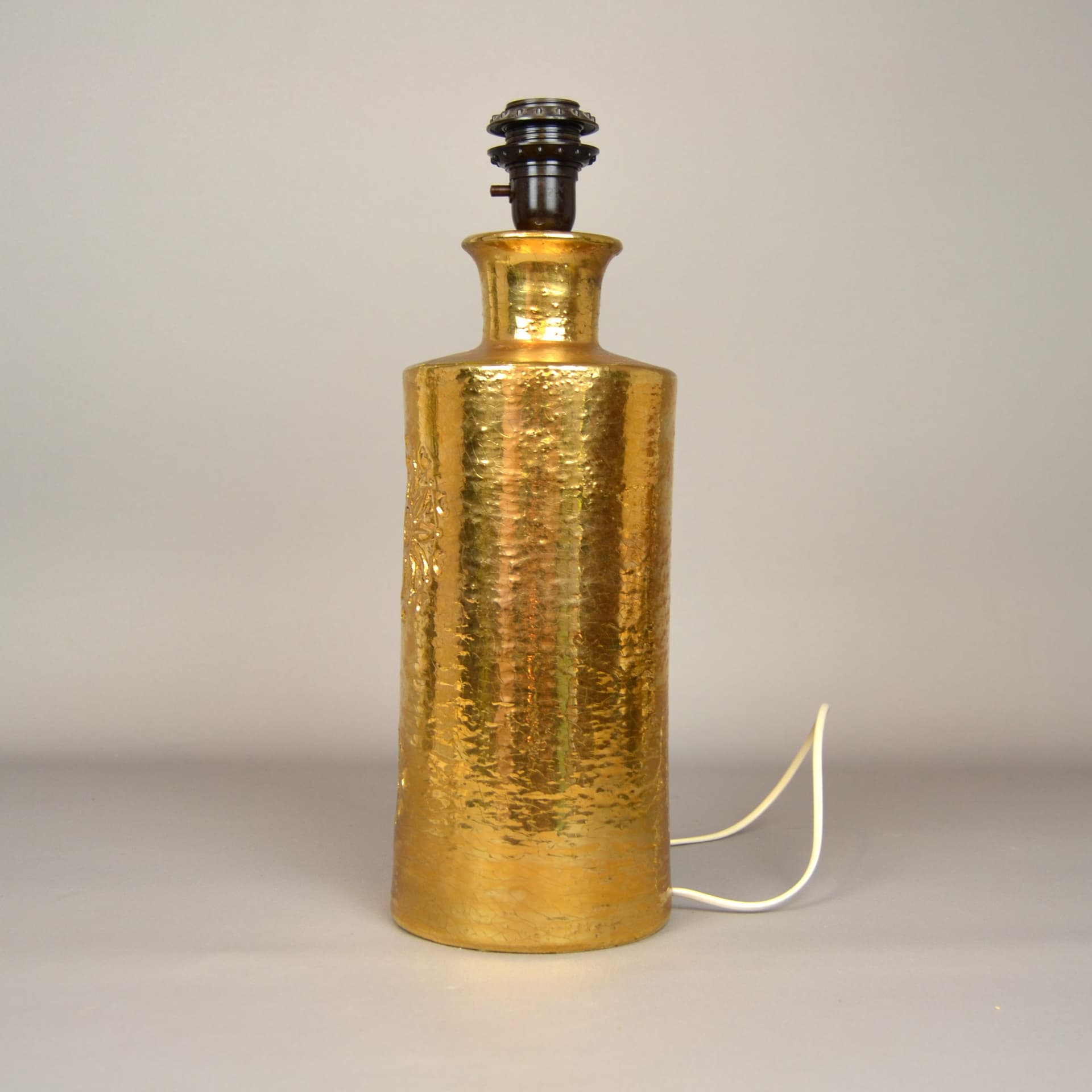 Table lamp, golden ceramic, by A. Londi, Bitossi, Italy, 1970s. - 112