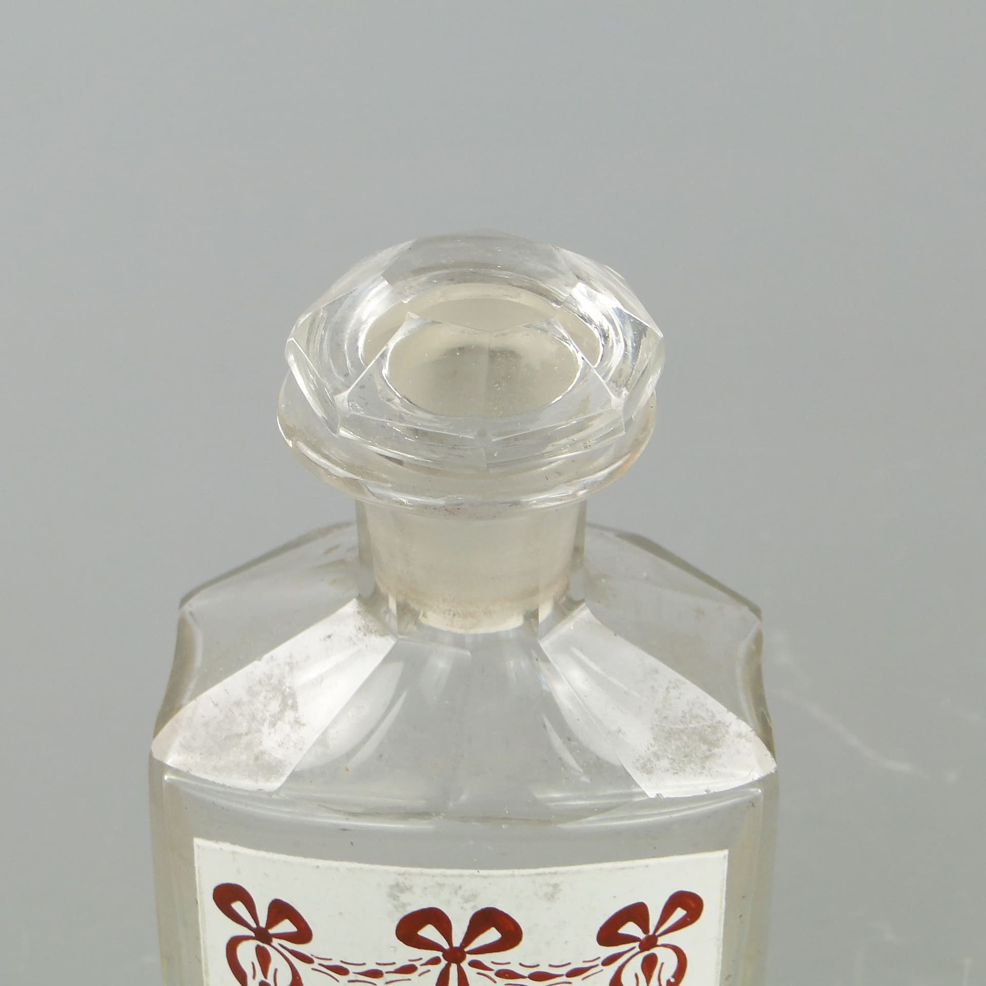 Butelka apteczna, Art Nouveau, transparentny kryształ, Austria, początek XX w. - 2241