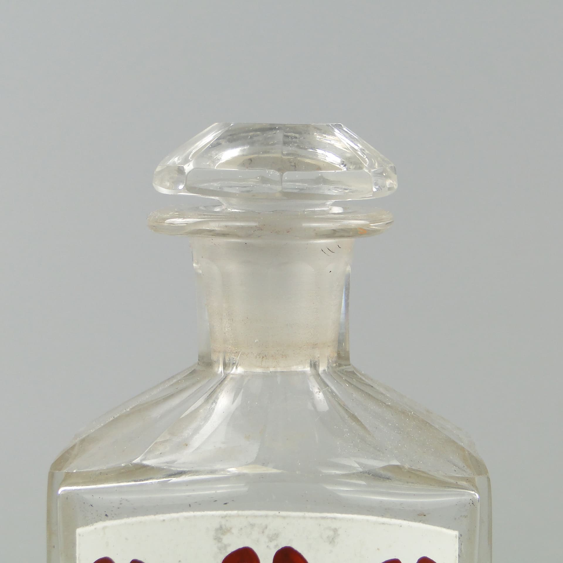 Butelka apteczna, Art Nouveau, transparentny kryształ, Austria, początek XX w. - 2242
