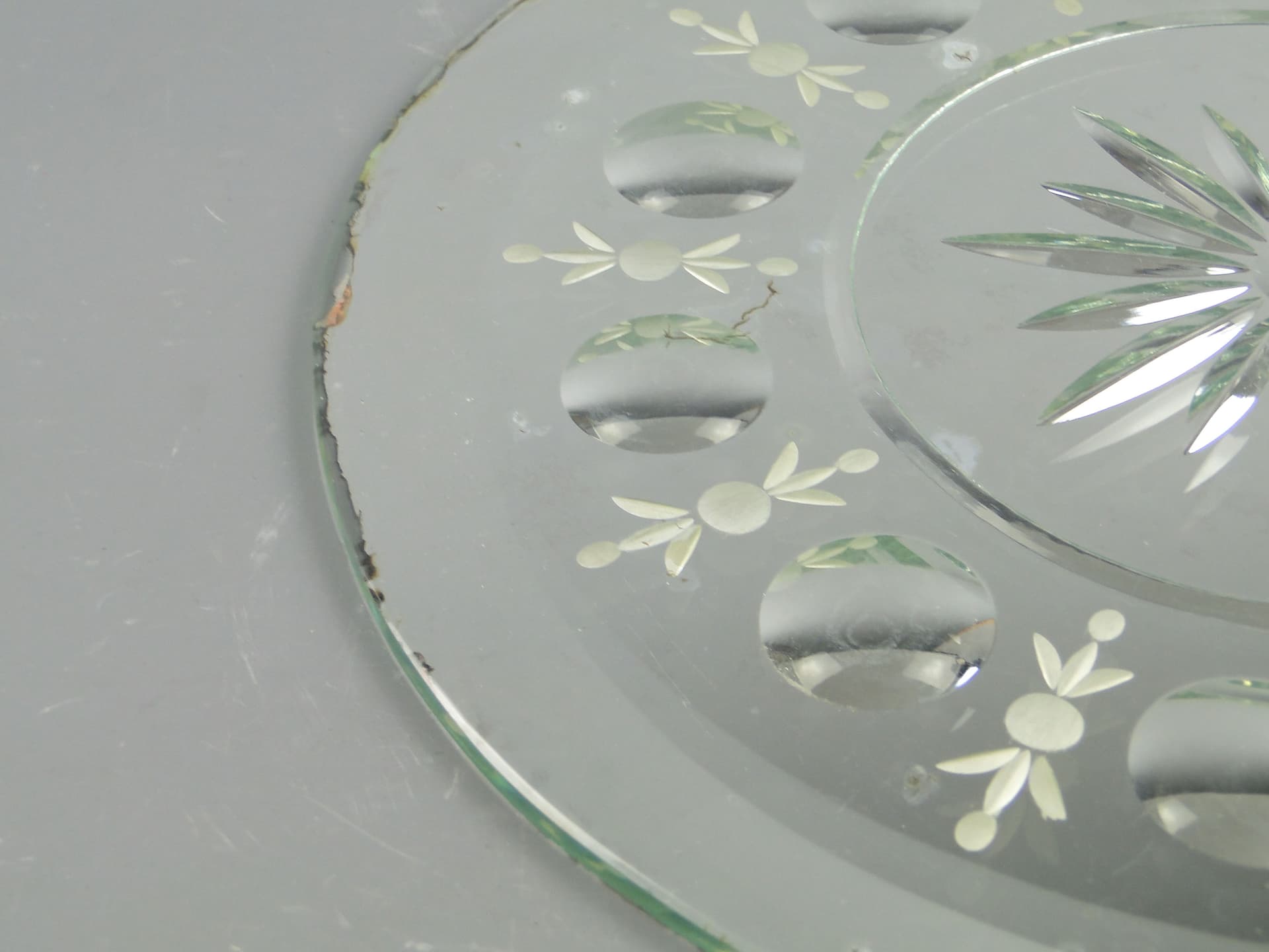 Lustro ścienne, kryształ srebrny, Polska, XIX wiek - 2273