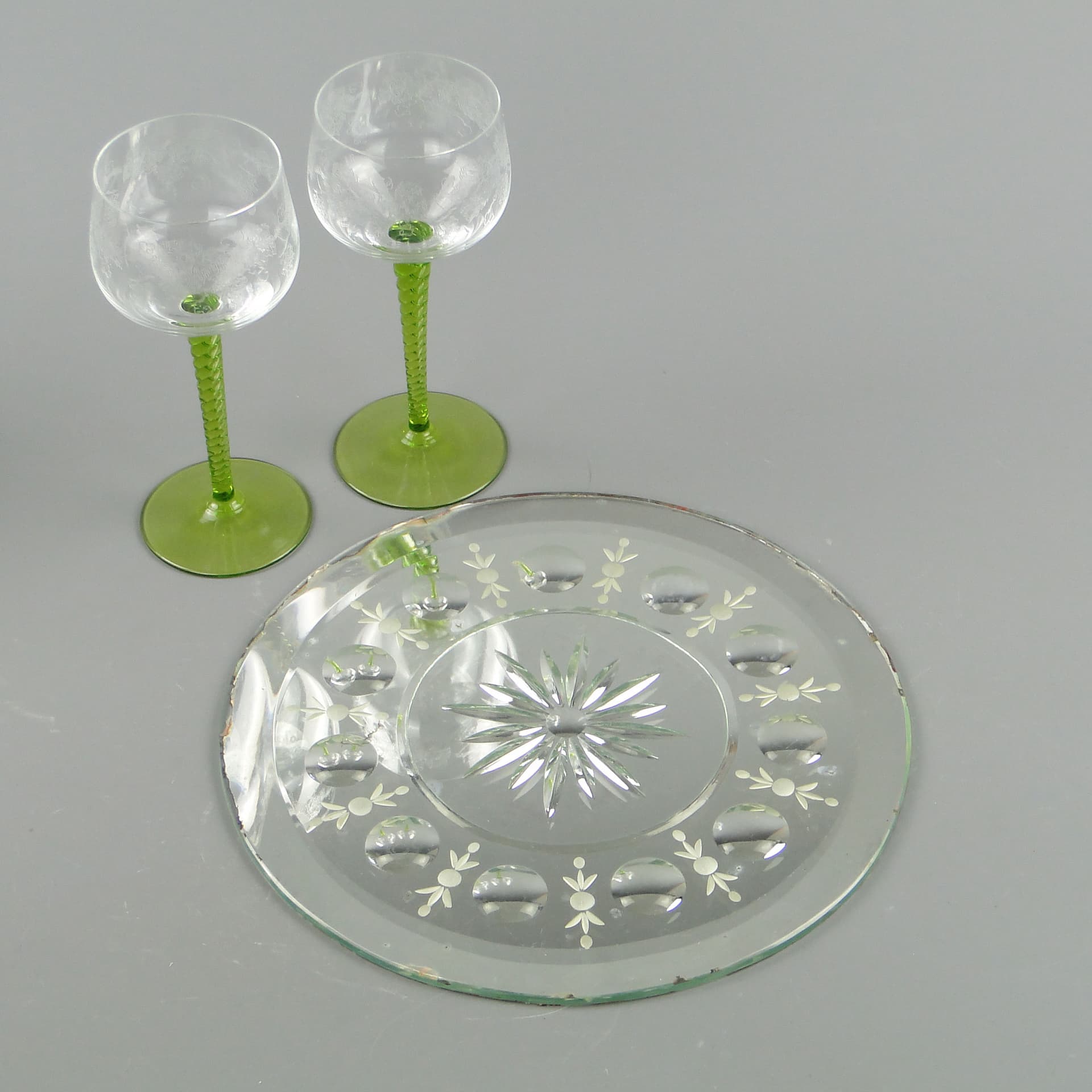 Lustro ścienne, kryształ srebrny, Polska, XIX wiek - 2274