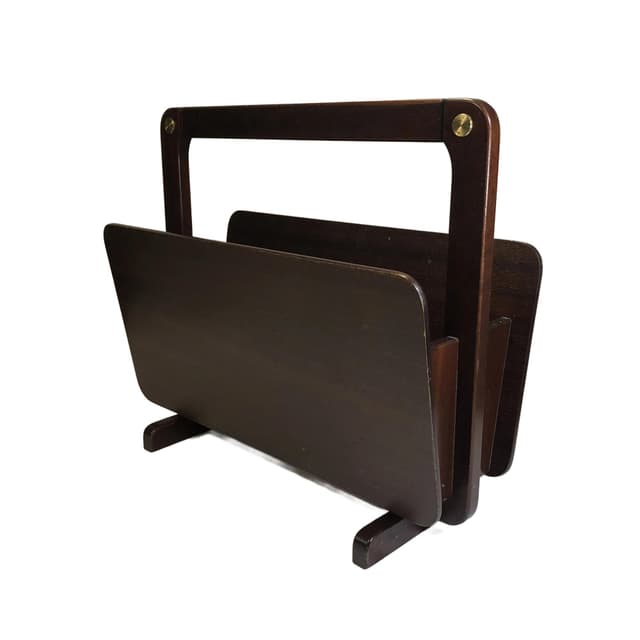 Magazine rack Union, mahogany dark brown, Germany, 1970s. - DIMENSION