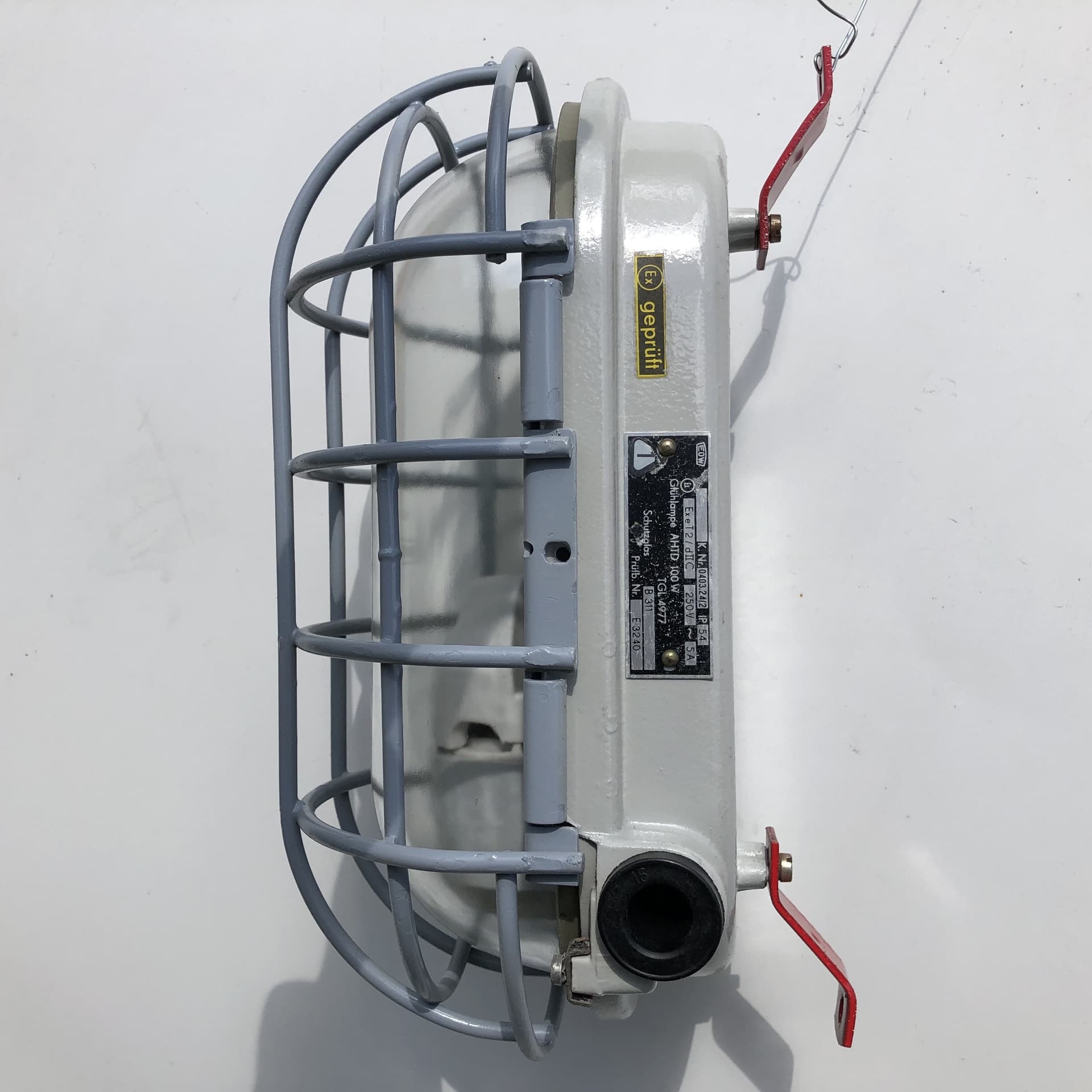 Kinkiety Bunkerlampe, szary, metal, Niemcy, lata 70. - 82261