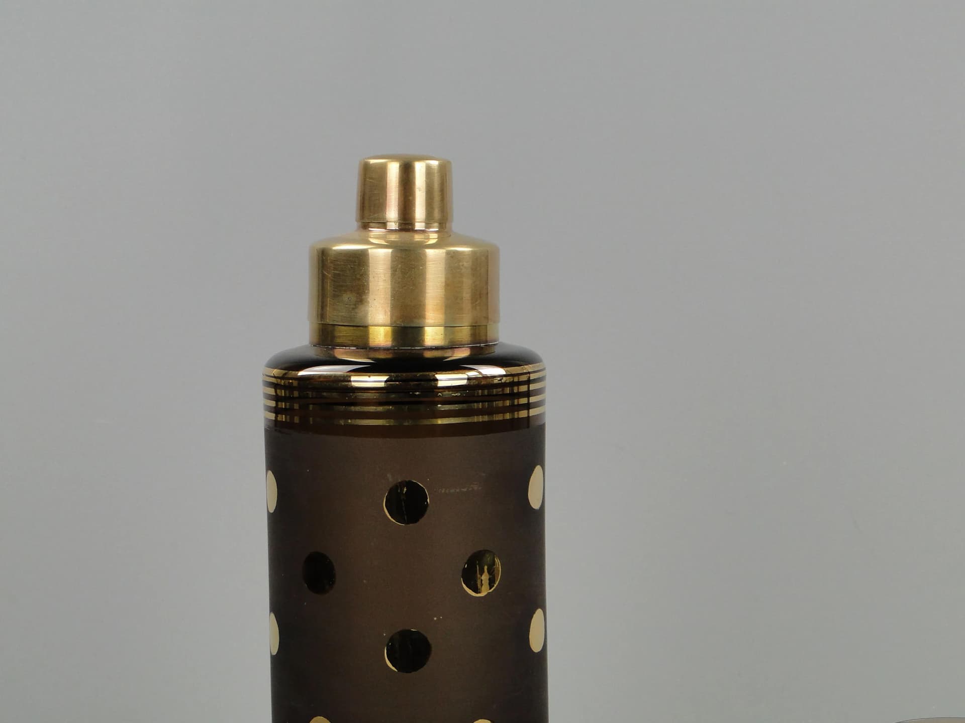 Drinkware set, brown topaz glass, Borocrystal Chribska, Czechoslovakia, 1950s - 21610