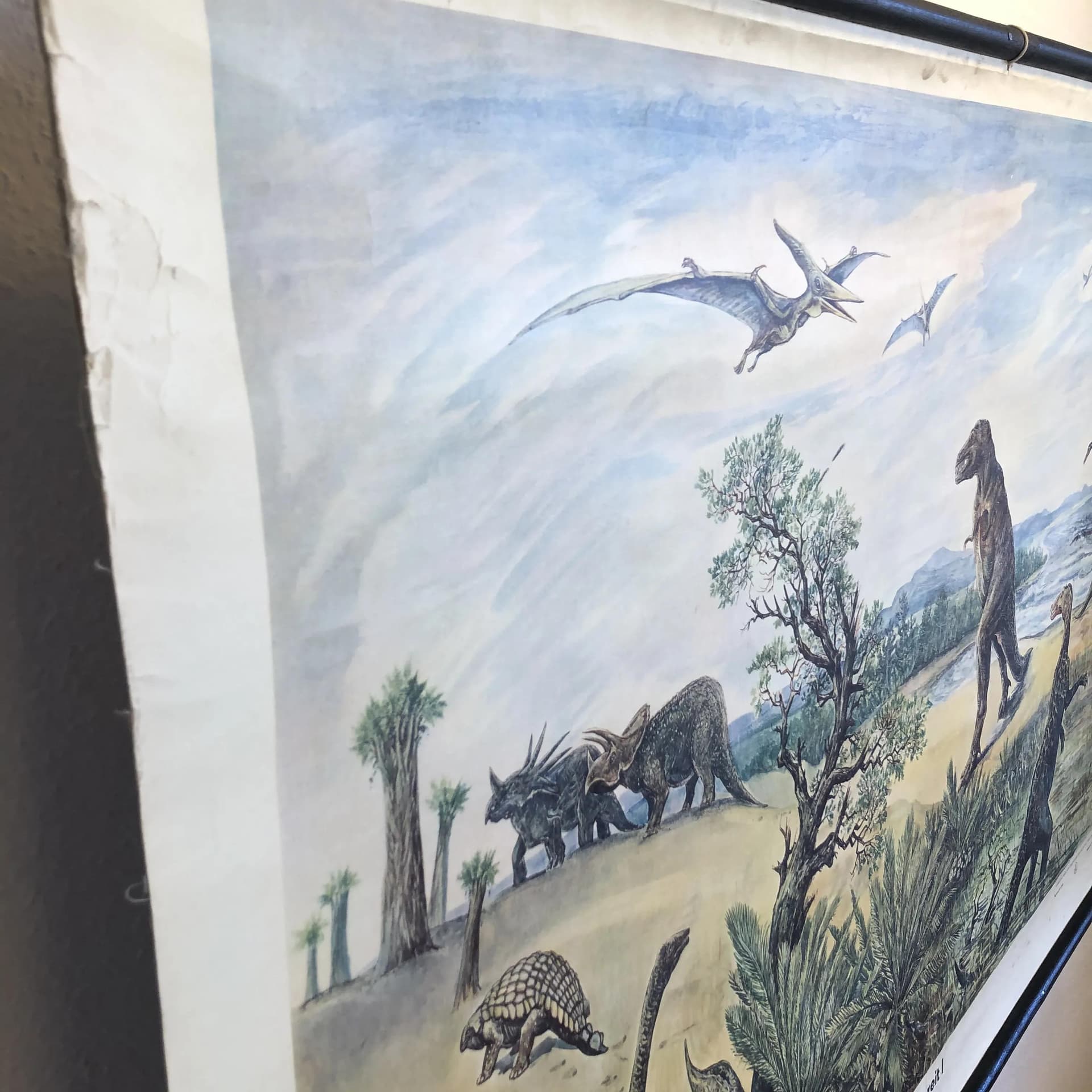 Tablica edukacyjna Okres Kreda, multikolor, papier, aut. H. Dost, Niemcy, lata 70. - 21826