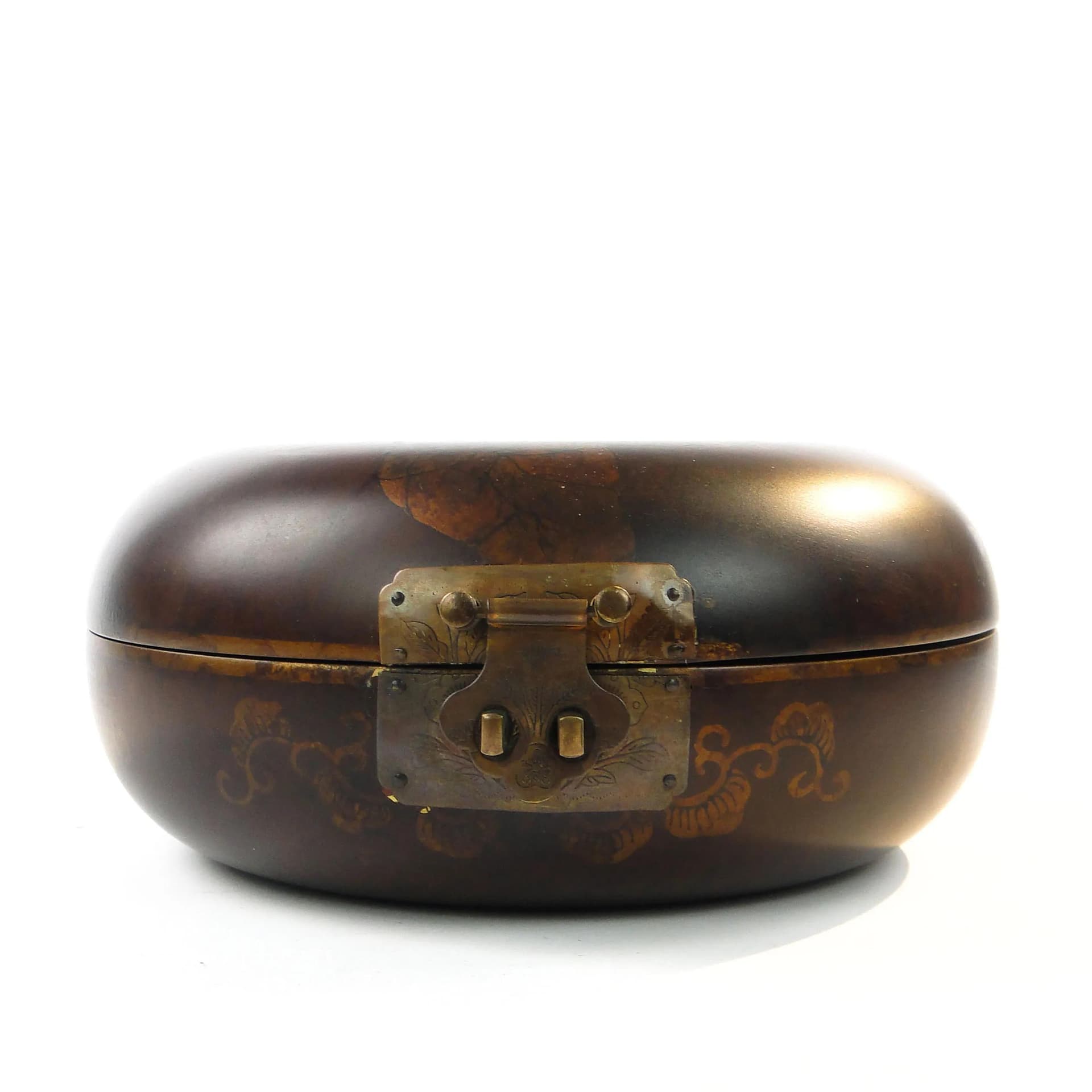 Jewelry Box, dark brown ebonite, China, early 20th c. - 21843