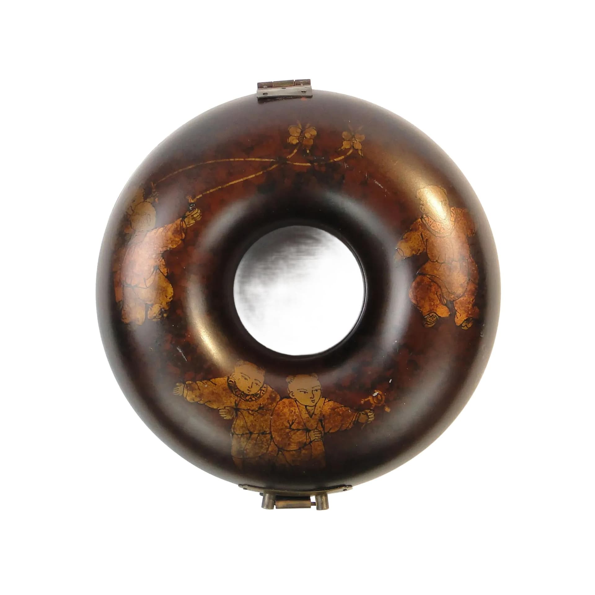 Jewelry Box, dark brown ebonite, China, early 20th c.