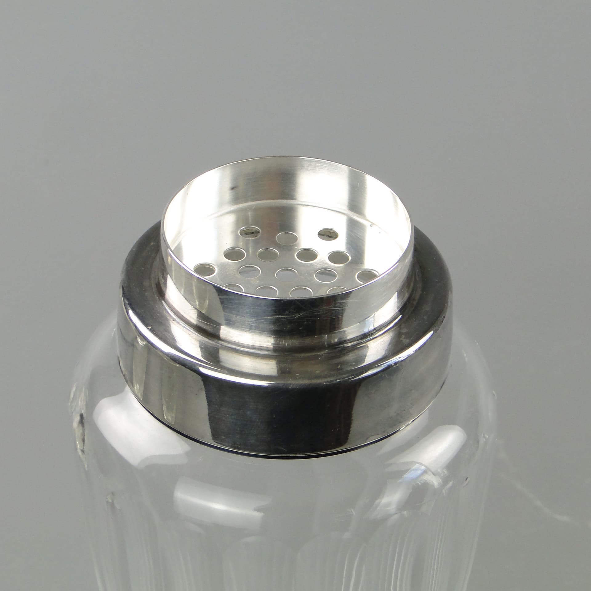 Cocktail shaker, transparent crystal, silver-plated brass, WMF, Germany, 1950s. - 2305