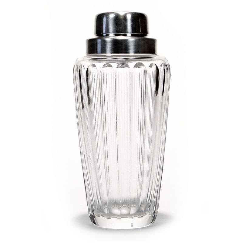 Cocktail shaker, transparent crystal, silver-plated brass, WMF, Germany, 1950s. - 2307