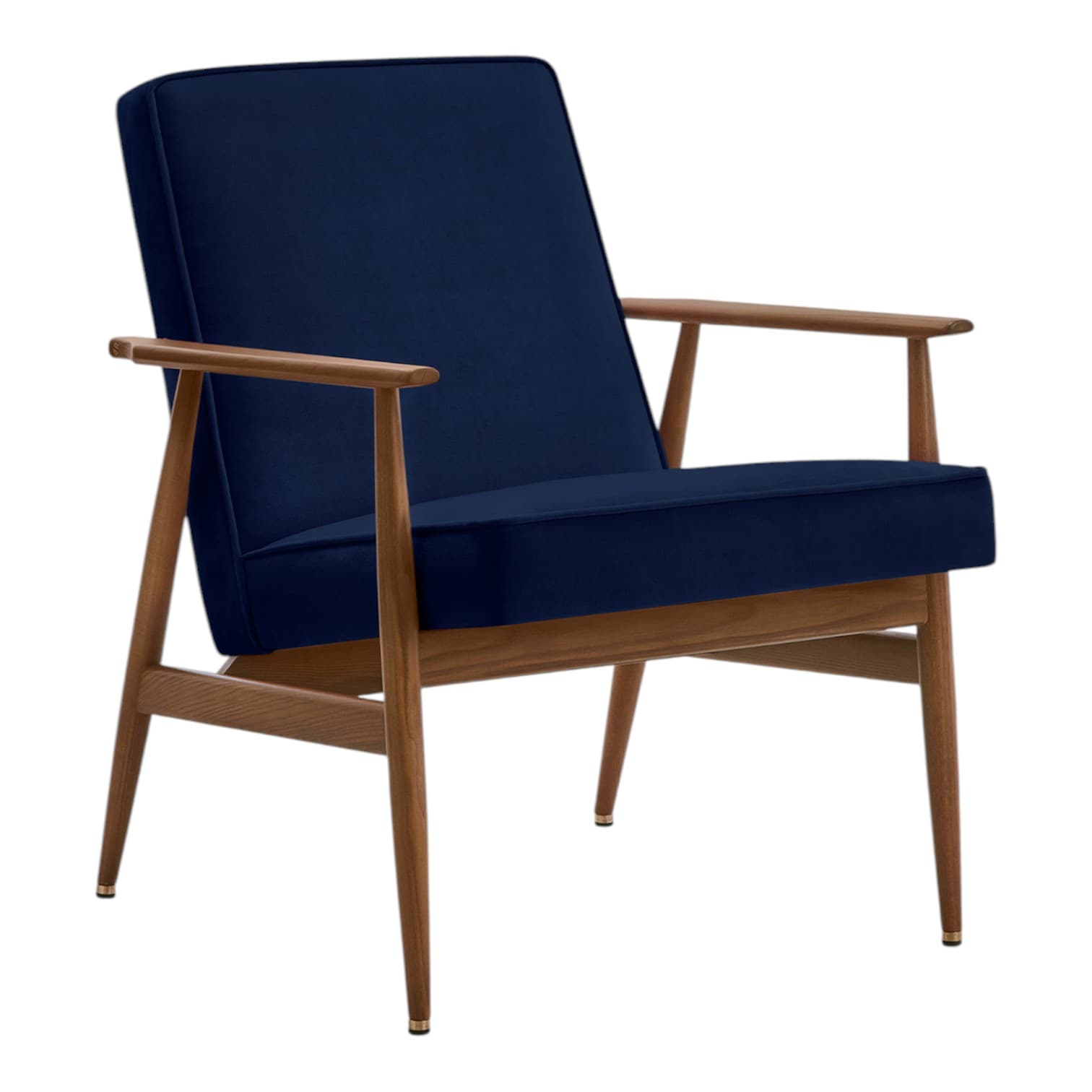 Fox Armchair 62x73x78 cm velvet blue ash, mid-century modern, unbranded