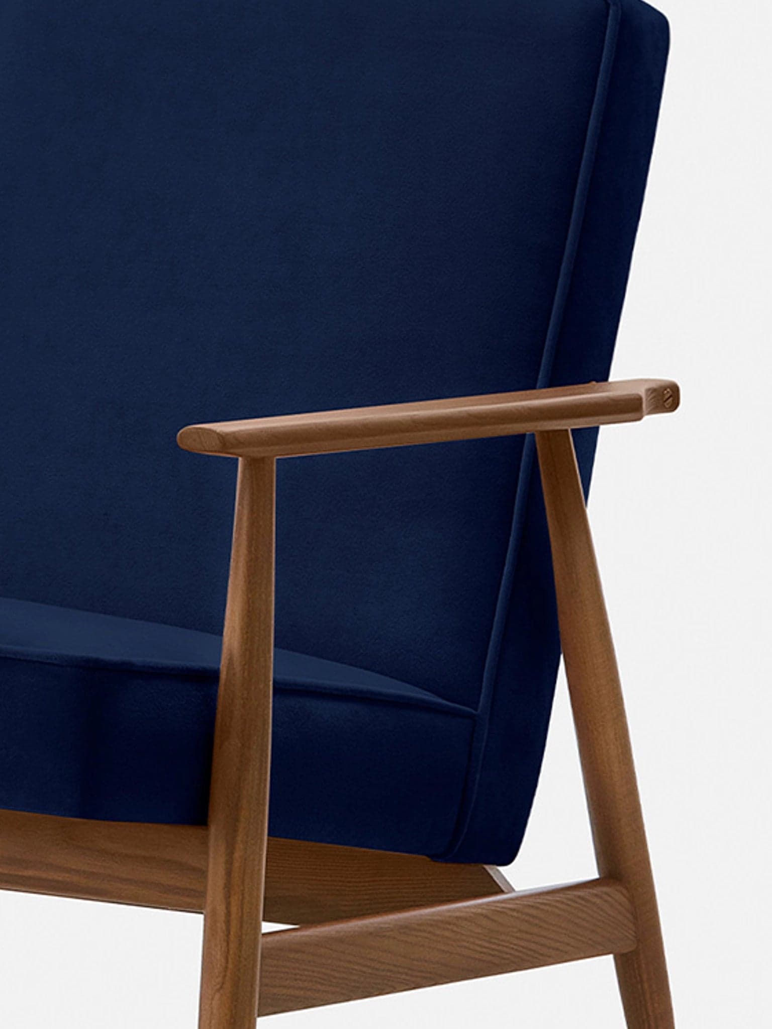 Fox Armchair 62x73x78 cm velvet blue ash, mid-century modern, unbranded - 21910