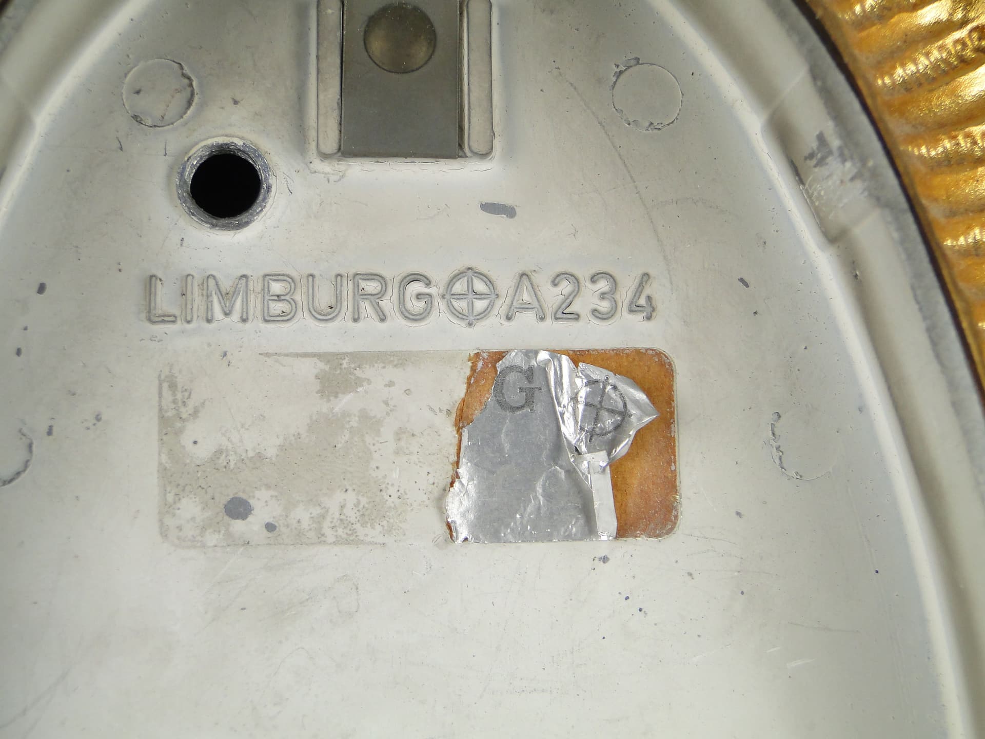 Para plafonów, szkło mlecznobiałe, metal złoty, Limburg, Niemcy, lata 60. - 2310