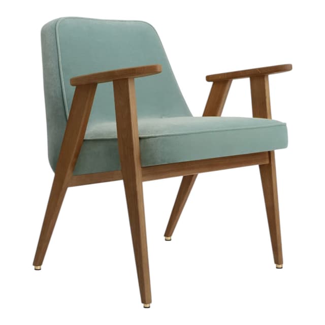 Fotel 366, Velvet Mint, dąb 03 Dark, proj. J. Chierowski, 366 Concept - WYMIARY