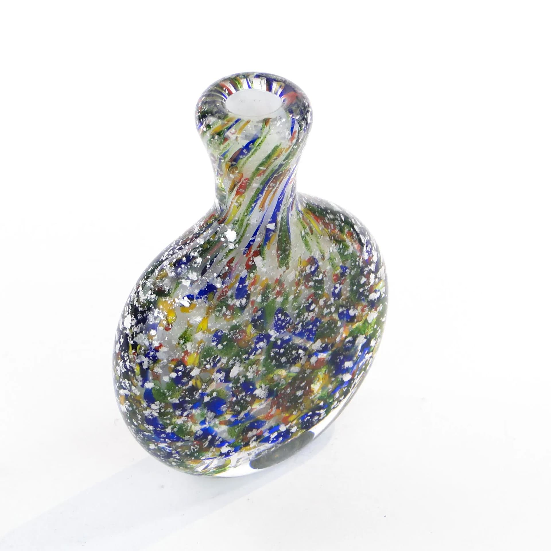 Tabakiera szklana, mozaika multikolor, szkło, Niemcy, lata 50. - 22222