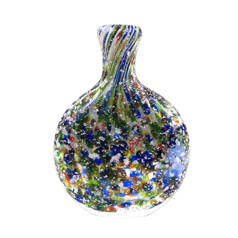 Tabakiera szklana, mozaika multikolor, szkło, Niemcy, lata 50.