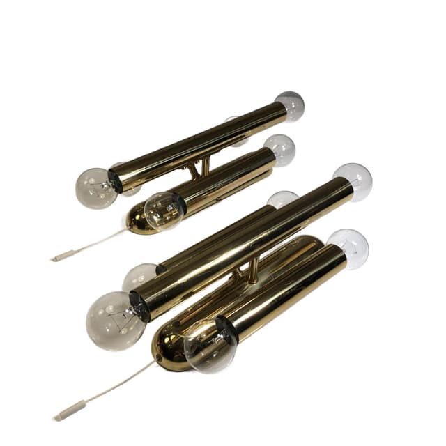 Para kinkietów, metal złoty, V.L.S Leuchten, Niemcy, lata 80. - WYMIARY