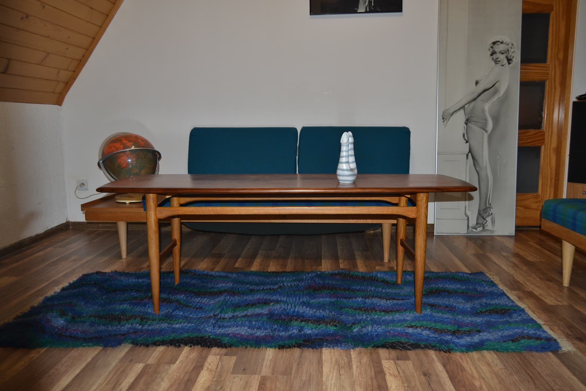 Stolik kawowy, brązowy, drewno, HMB Möbler, Szwecja, lata 60. - 79180