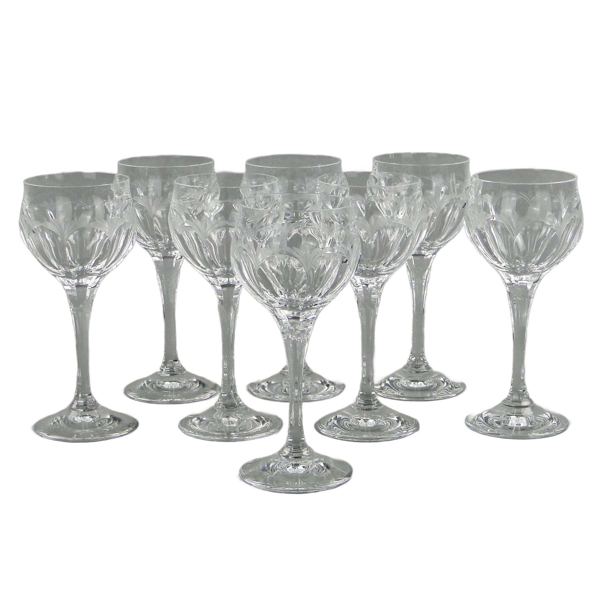Komplet kieliszków do wina, kryształ transparentny, Bohemia, Czechy, lata 70.