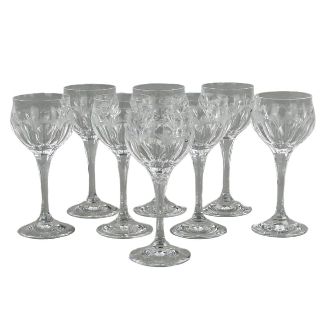 Komplet kieliszków do wina, kryształ transparentny, Bohemia, Czechy, lata 70. - WYMIARY