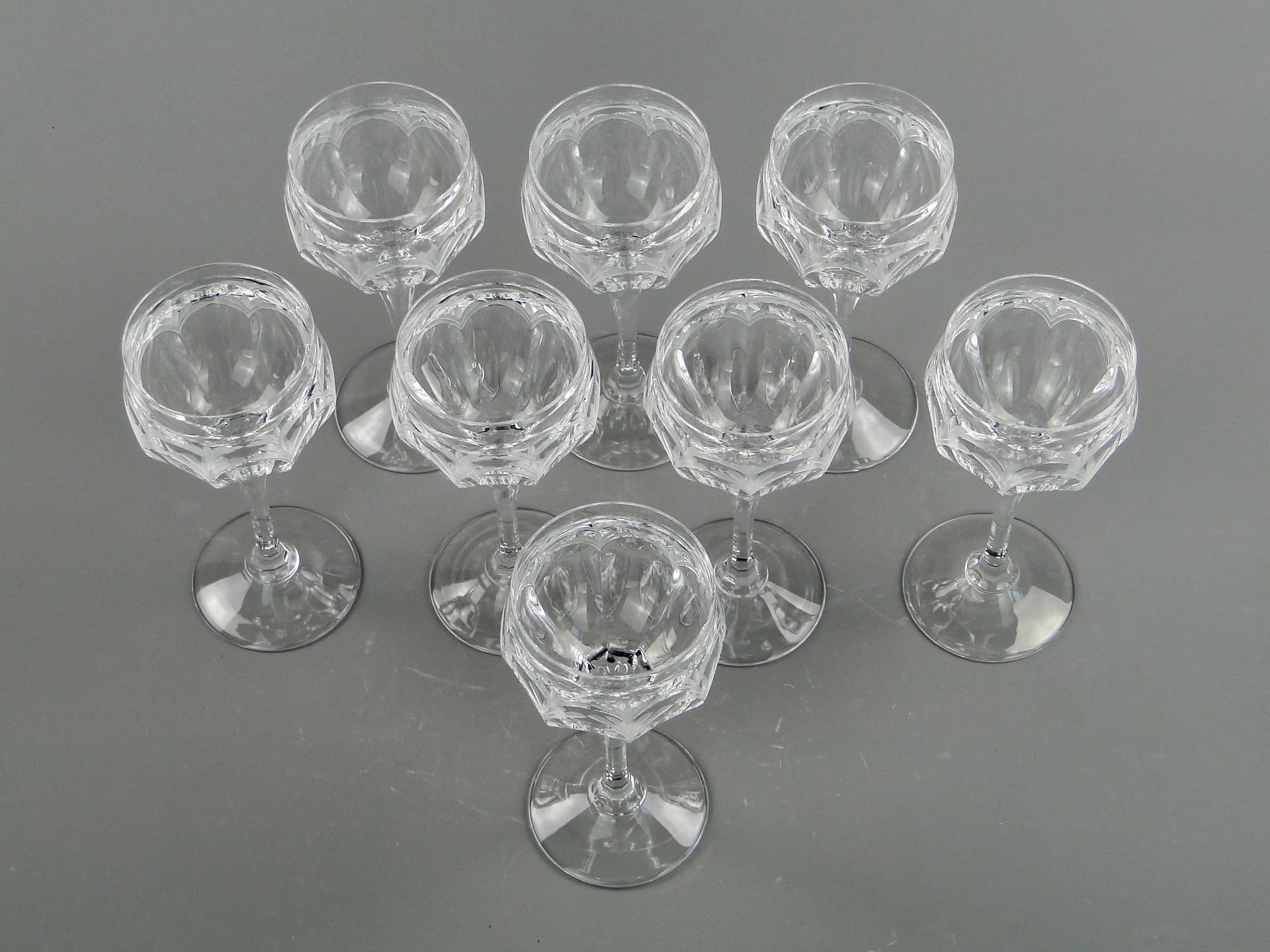 Komplet kieliszków do wina, kryształ transparentny, Bohemia, Czechy, lata 70. - 2377